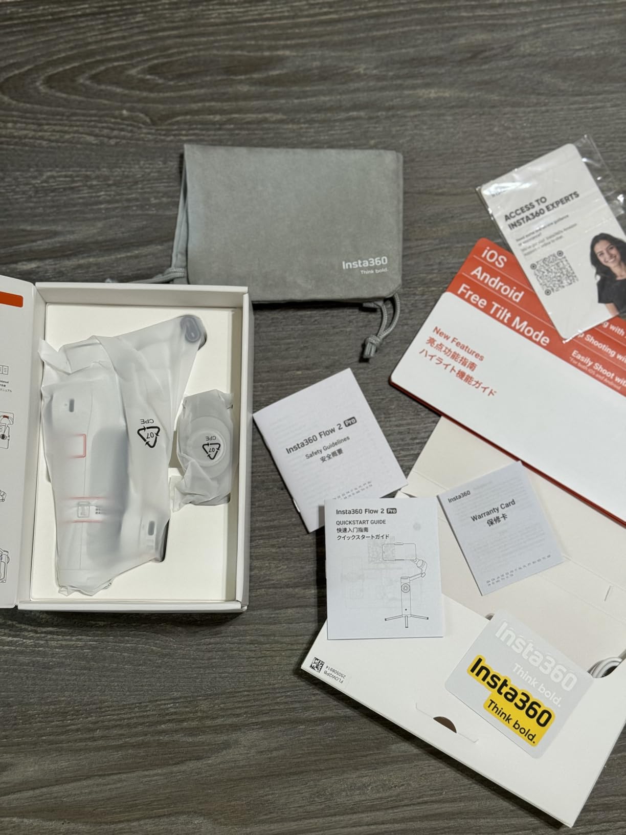 Insta360 Flow 2 Pro Creator Bundle Grey - Foldable AI Phone Gimbal, Apple DockKit, 360º Pan Tracking, Free Tilt Mode, Built-in Tripod/Selfie Stick, Portable Vlog/Travel Stabilizer, Spotlight, MagSafe customer photo 2