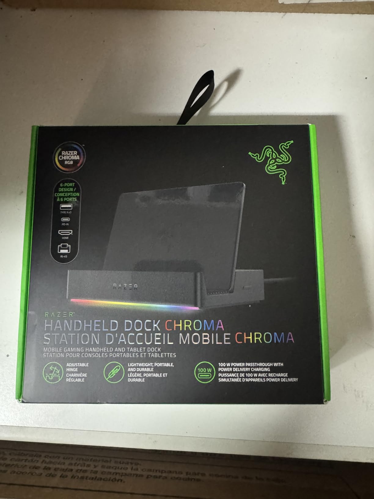 Razer Handheld Dock Chroma, Charging Hub & Expand Connectivity, 100W | For Mobile Gaming & Tablets, Compatible with iPhone 16, Steam Deck, ROG Ally, Switch & More, USB-C, USB-A (3), HDMI, GbE customer photo 1