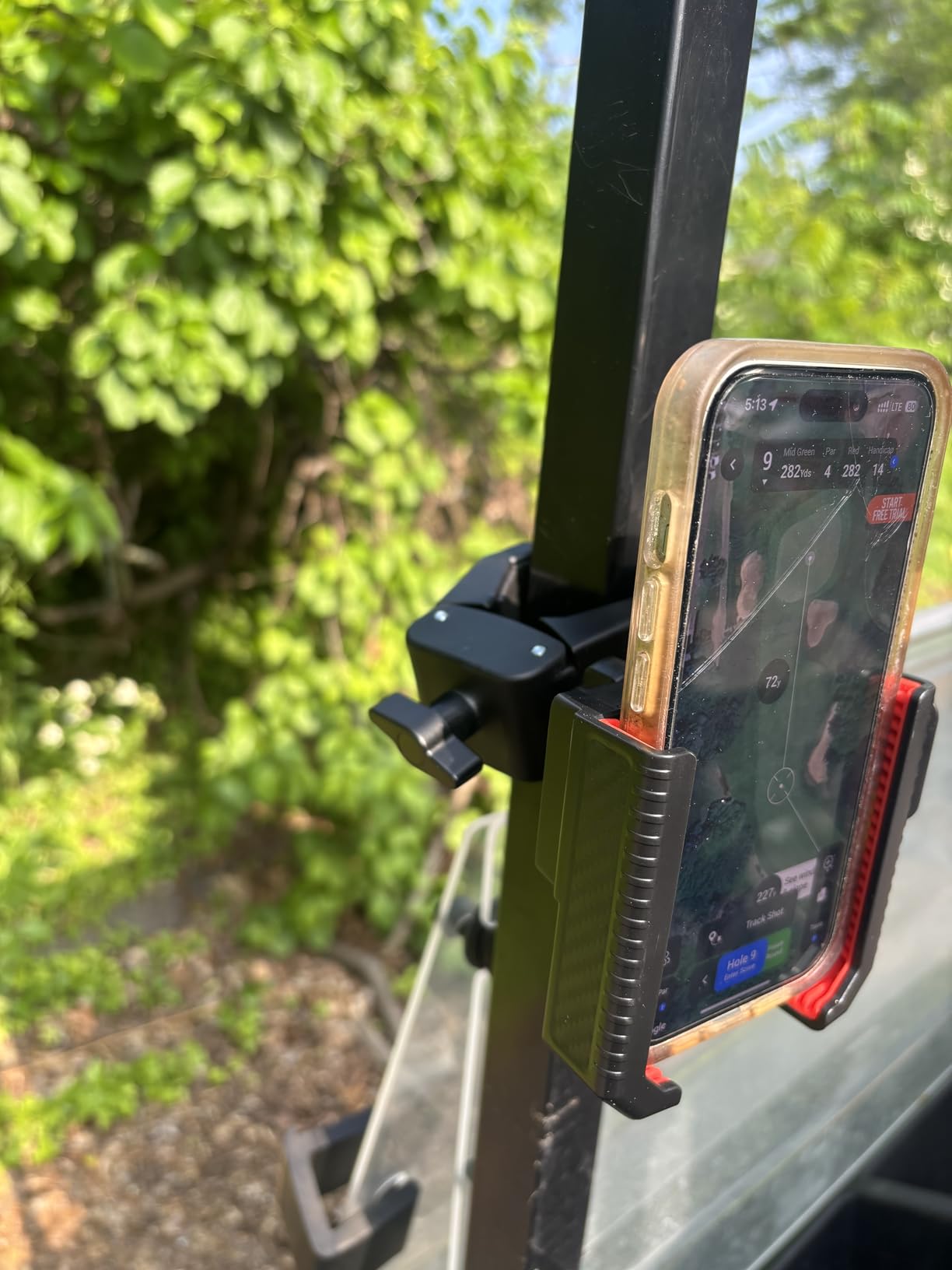 Golf Cart Phone Holder Mount, 3s Phone Clip Install 1s Lock/Release | Unique Golf Gifts for Men Dad Father Husband Him Golfer, Golf Accessories Essentials Gadgets Fits Club Car, EZGO, Yamaha customer photo 2