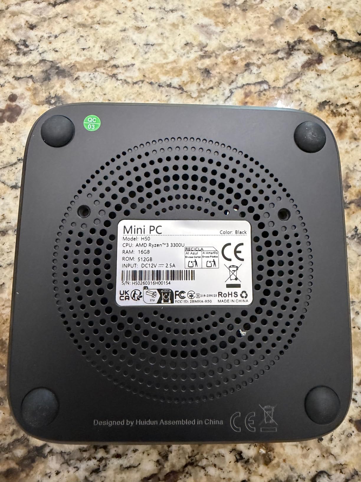 Huidun H50 Mini PC Ryzen 3300U (Turbo 3.4GHz) 8GB DDR4 256GB丨Win 11 Pro customer photo 1