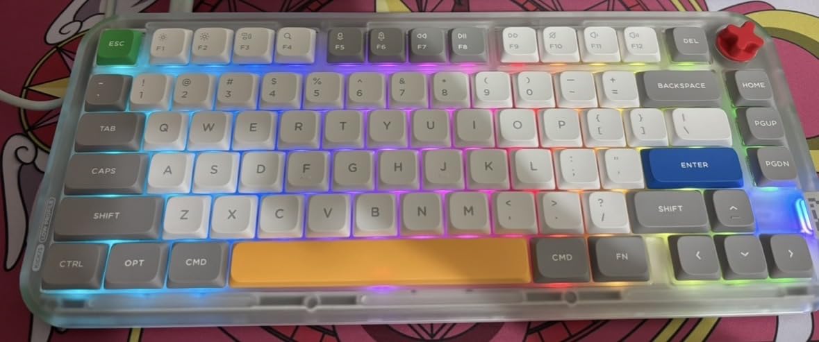 nuphy Kick75 Wireless Low Profile Mechanical Keyboard with Volume Knob,75% Hot Swappable Custom Keyboard,80 Keys RGB Backlit with PBT Keycaps,BT/2.4G/USB-C (Silver Nano Switch) customer photo 2