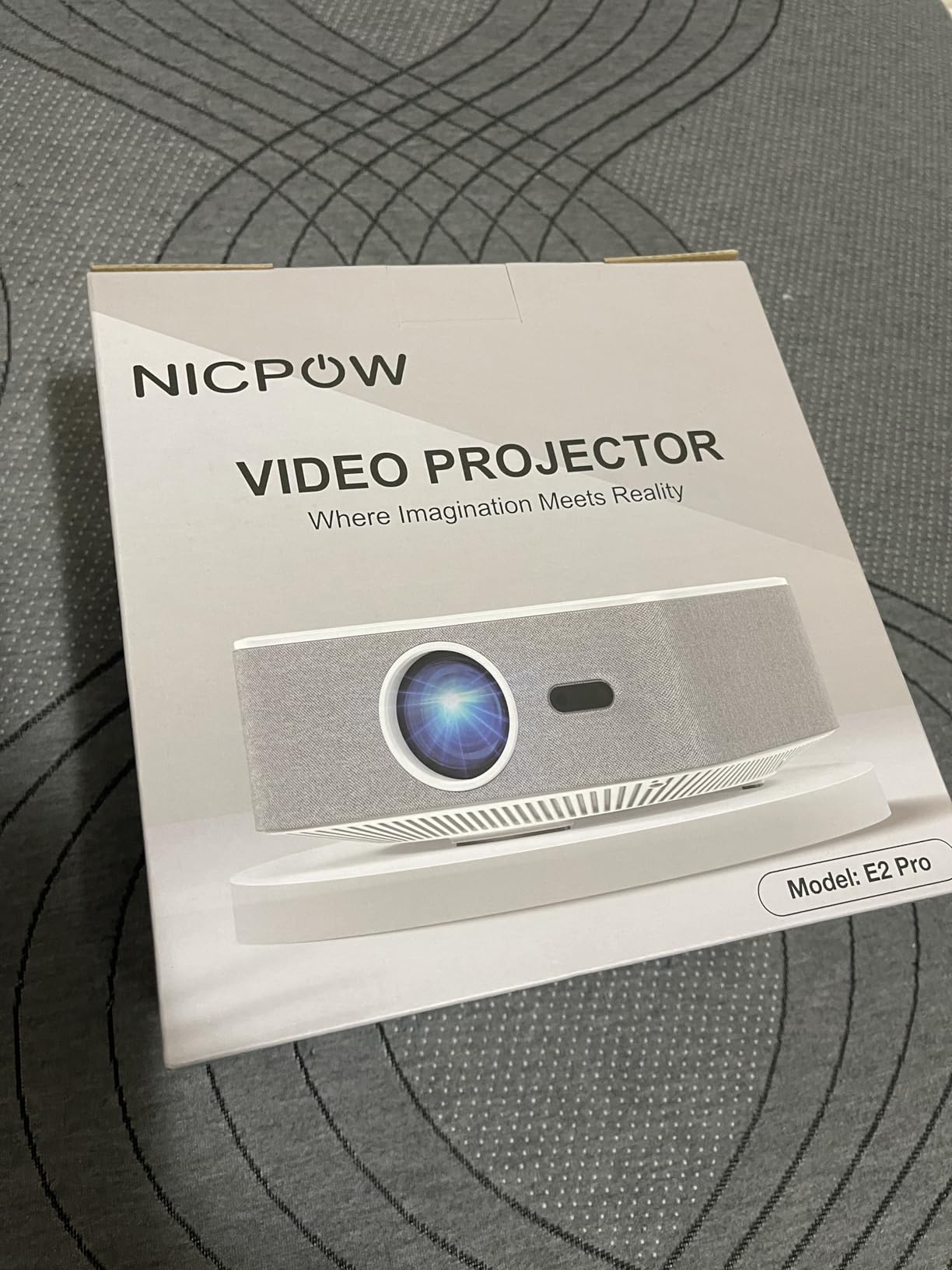 NICPOW 4K Outdoor Projector with Wifi and Bluetooth, Built-in Apps, Smart Projector with Auto Focus & Keystone, 1500 ANSI Lumens and 300