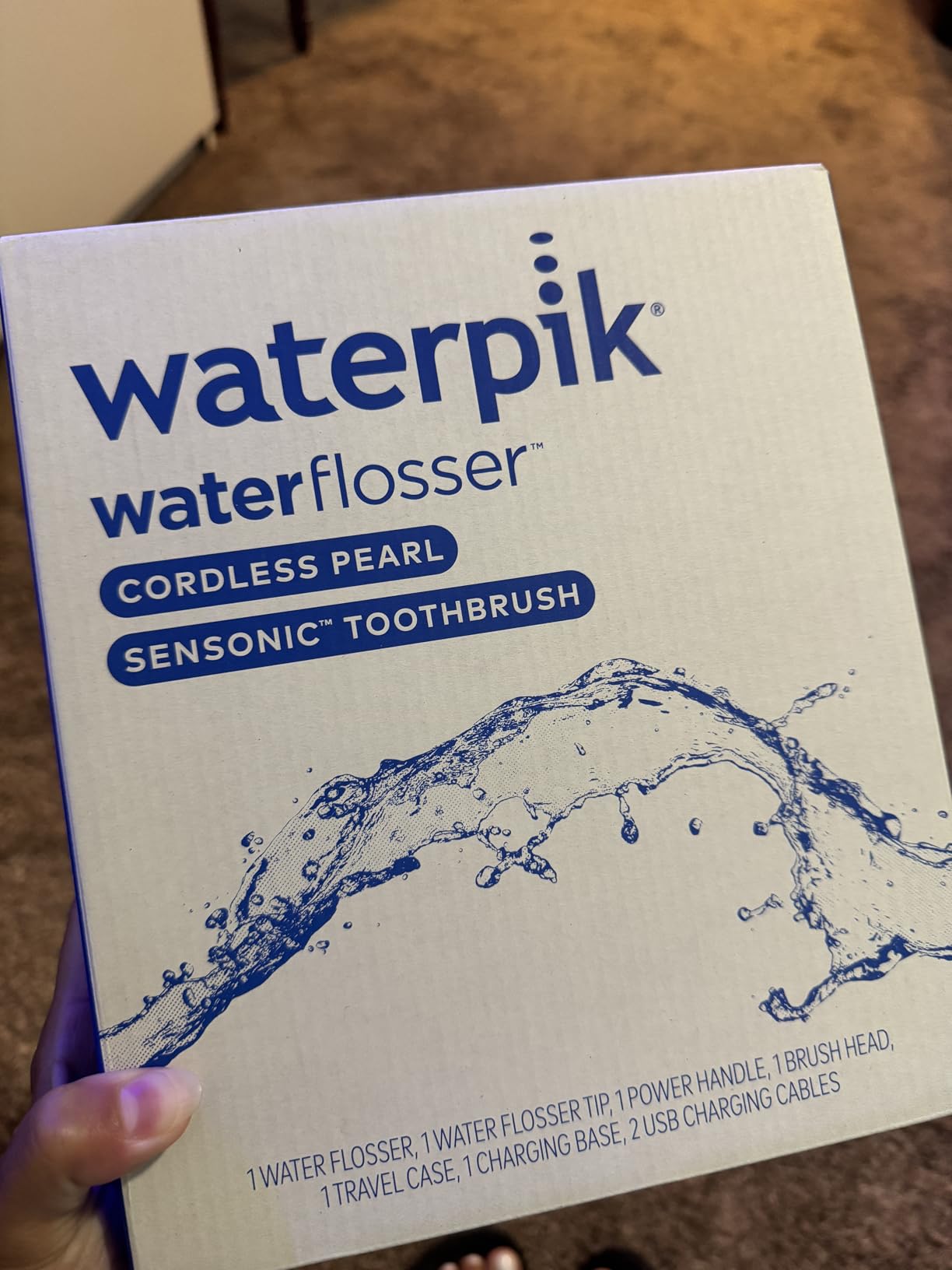 Waterpik Cordless Pearl and Sensonic Rechargeable Electric Toothbrush and Water Flosser Combo, Complete Dental Care for Teeth, Gums, Braces and Travel – ADA Accepted, White customer photo 1