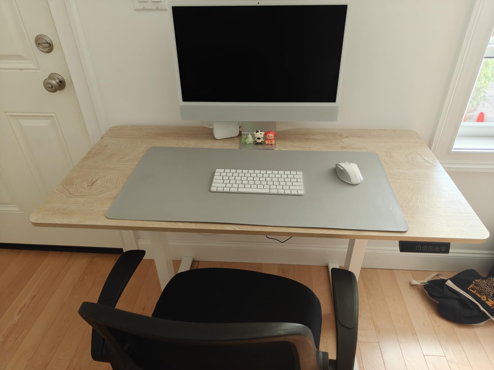 FEZIBO Standing Desk 48 × 24 Inch Electric Height Adjustable, Maple customer photo 1