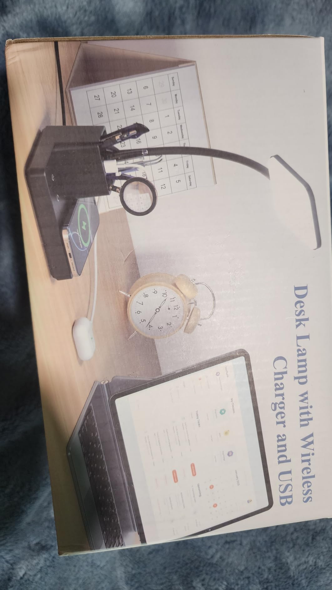 10W Wireless Charging LED Desk Lamp with Clock, Light Black customer photo 1