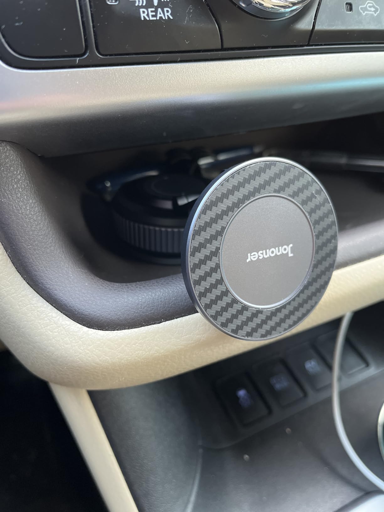 Jononser Suction Phone Mount for Car Dashboard/Windshield - 360°Adjustable Magnetic Phone Holder for Car, Foldable Car Phone Holder for iPhone 17/16/15/14/13/12 Series (Carbon Fiber & Aluminum Alloy) customer photo 2