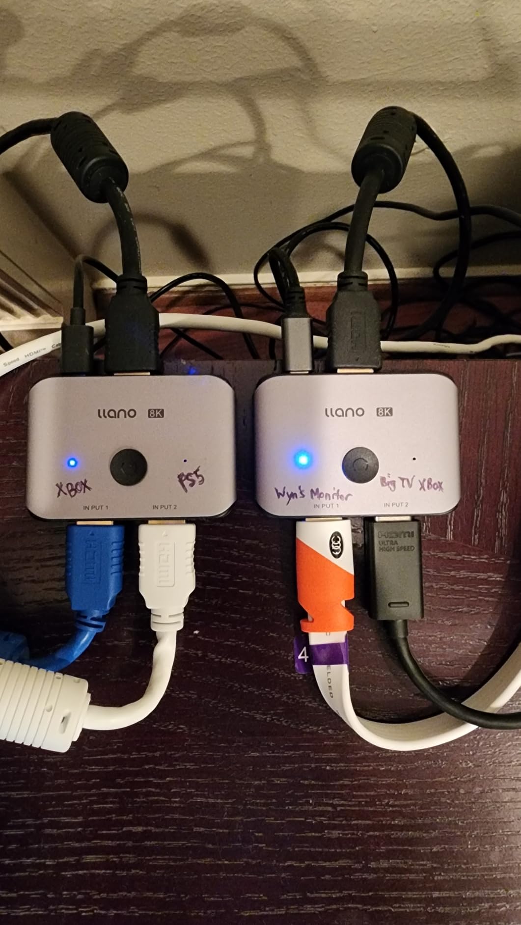 llano HDMI 2.1 Switch 3 in 1 Out, 8K@60Hz with Remote, 4K@120Hz/240Hz, VRR, HDR10+, Dolby Atmos, CEC, 48Gbps,HDMI Switcher for PS5, Xbox, Switch, Roku, Fire Stick, Apple TV, Aluminum Alloy Case customer photo 2