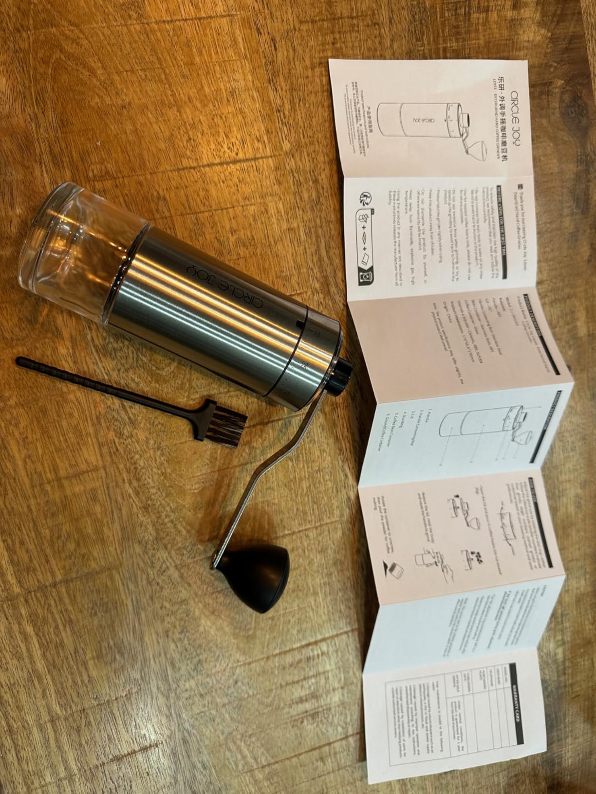 CIRCLE JOY Mini Manual Coffee Grinder with 40 External Adjustable Settings and Ceramic Conical Burr, Portable Stainless Steel Hand Coffee Grinder for Home and Travel customer photo 1