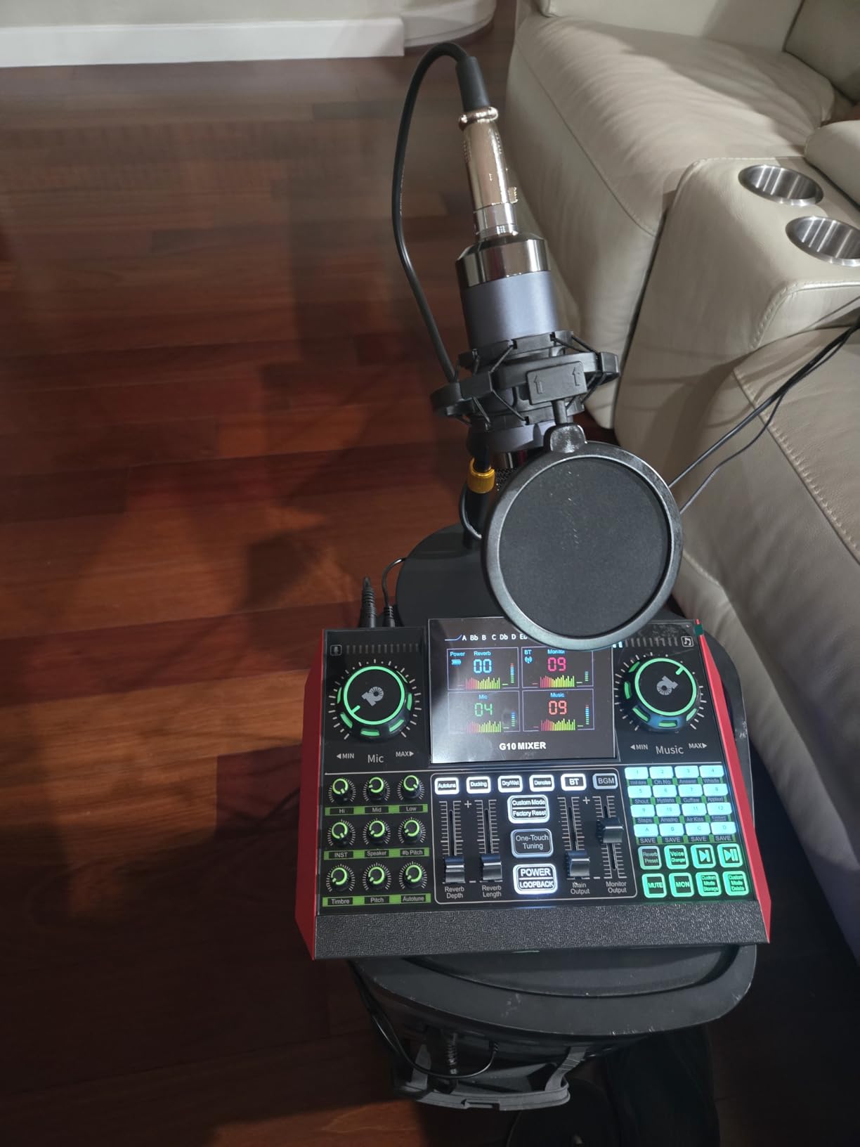 TENLAMP G10 Creator Audio Mixer Bundle with Microphone for Streaming | Studio-quality sound with noise reduction, voice effects, auto-tune and Bluetooth for streaming, podcast and singing customer photo 1