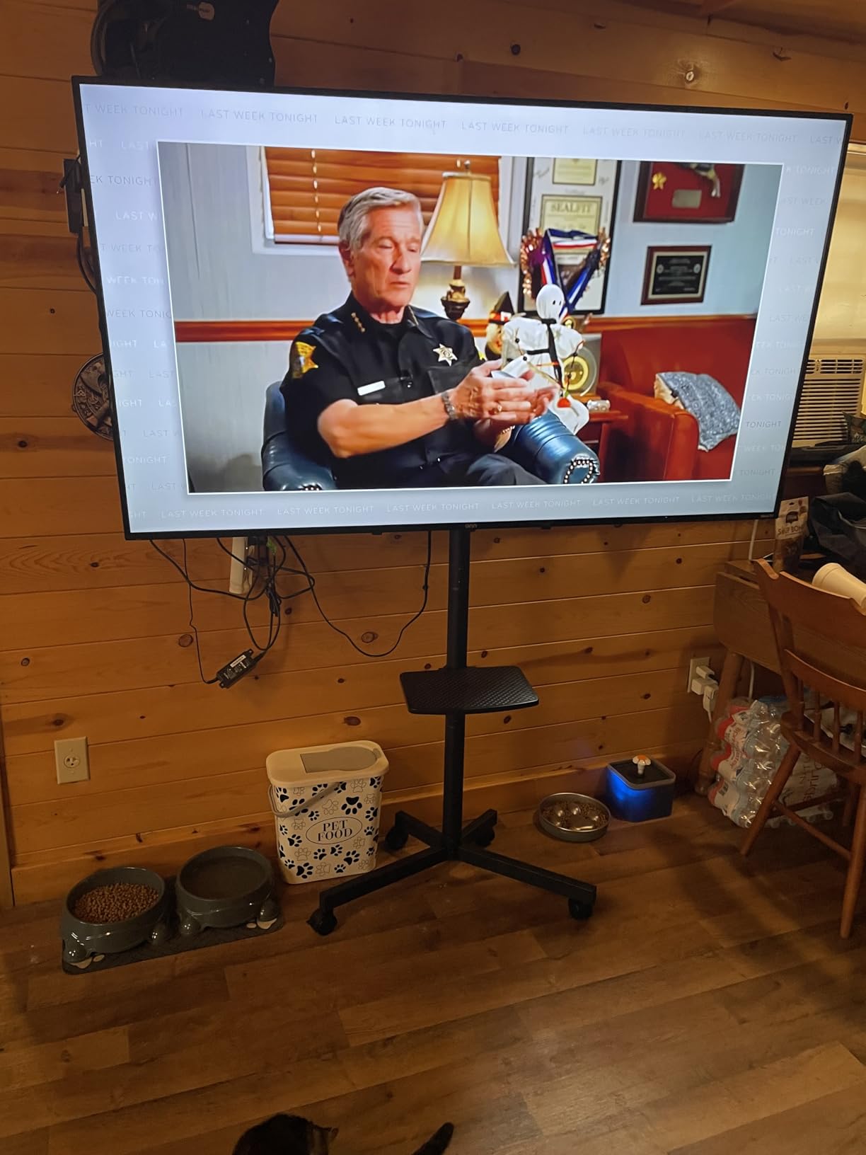 Portable Rolling TV Stand with Shelf for 32-85 in TVs up to 150 lbs customer photo 2