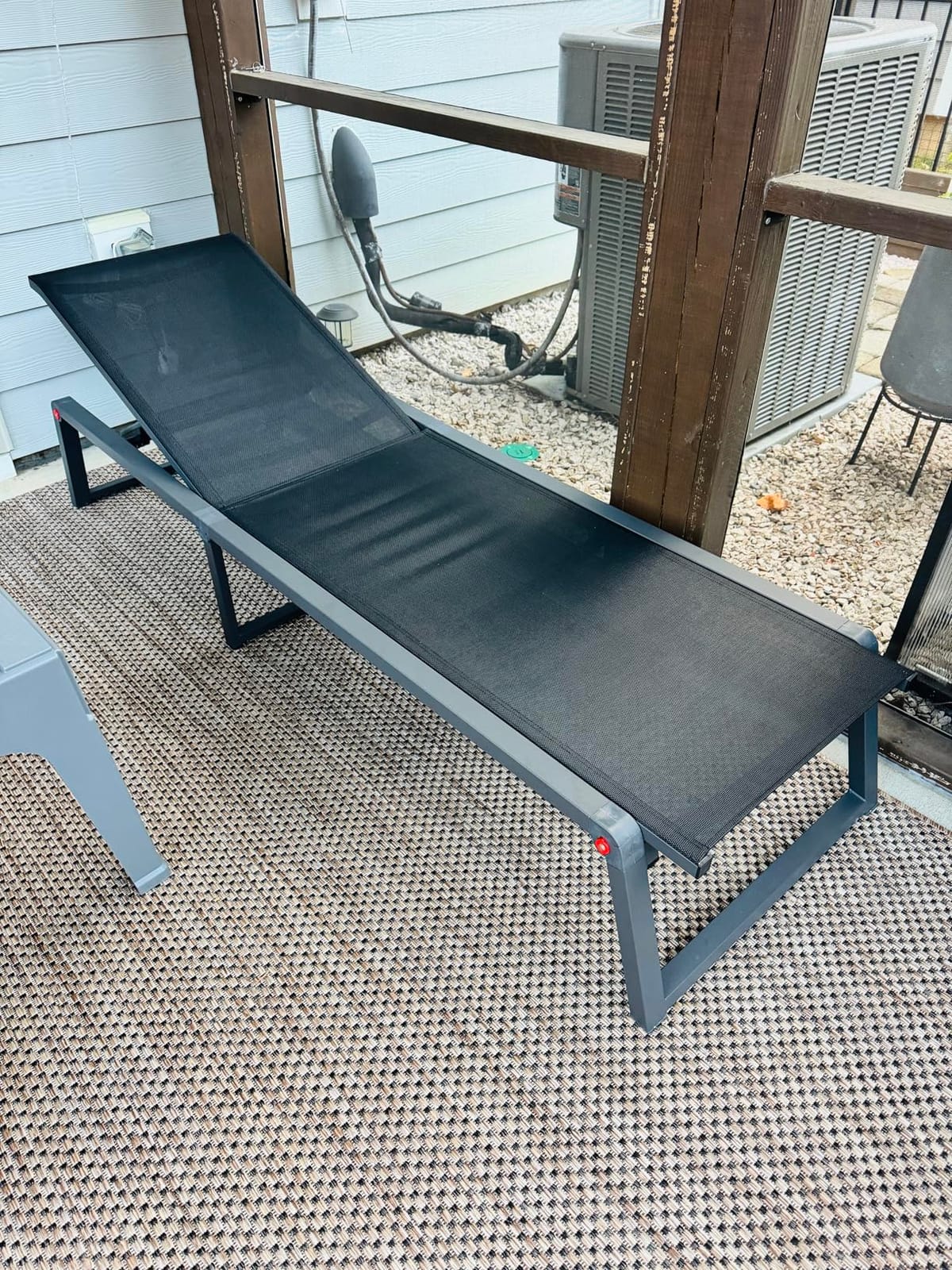 Aluminum Chaise Lounge Chair Outdoor, Foldable& No Assembly Patio Pool Lounge Chairs 5-Position Recliner for Outside, Fully Grounded Legs Sun Lounger for Poolside, Navy Blue, 2 Pack customer photo 1