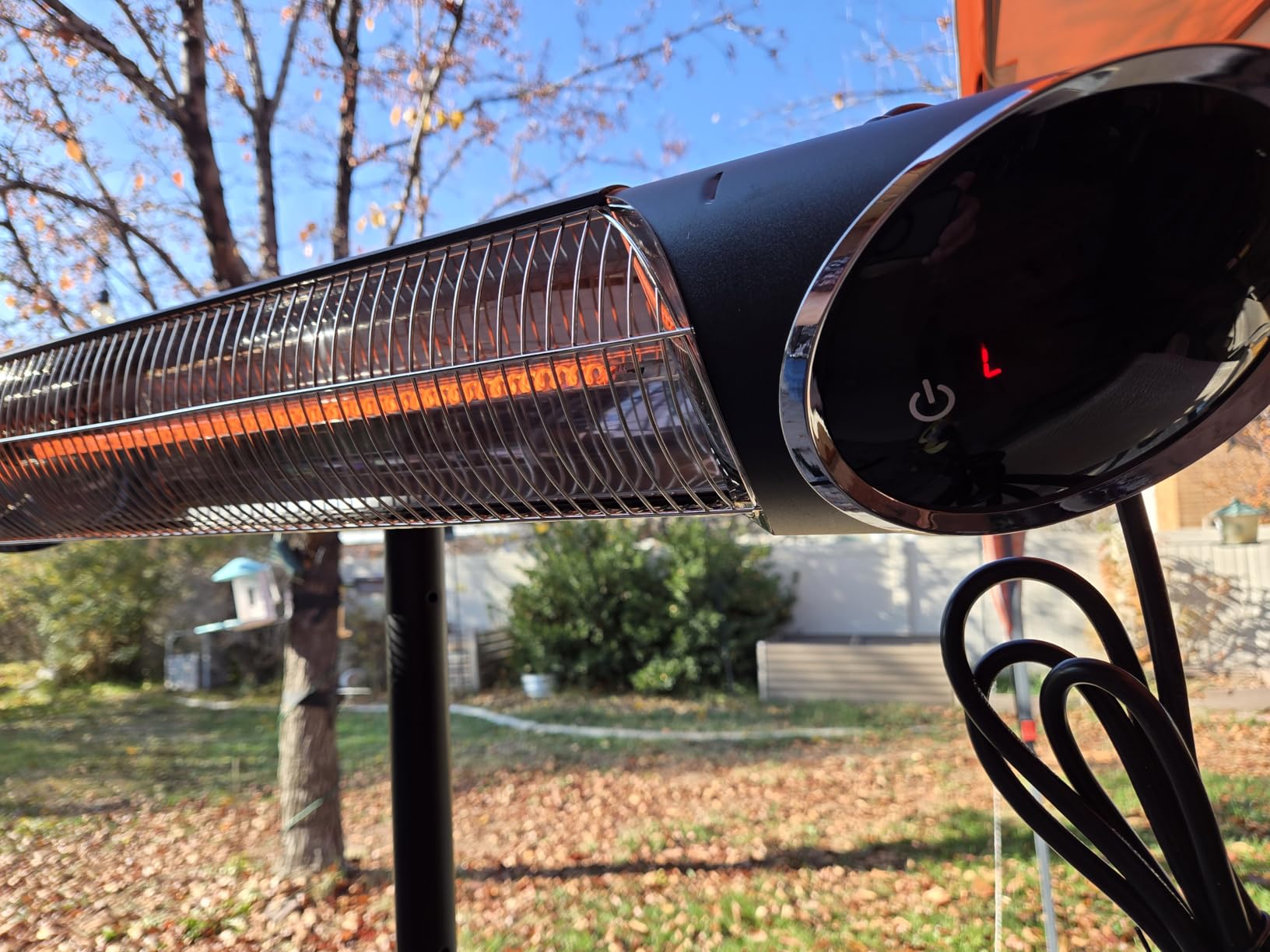 Outdoor Electric Heater, Infrared Patio Heater for Outdoor/Indoor Use, Wall Mounted/Freestanding Infrared Heater Outdoor, 1500W Electric Patio Heater with Tripod, MATT BLACK customer photo 1