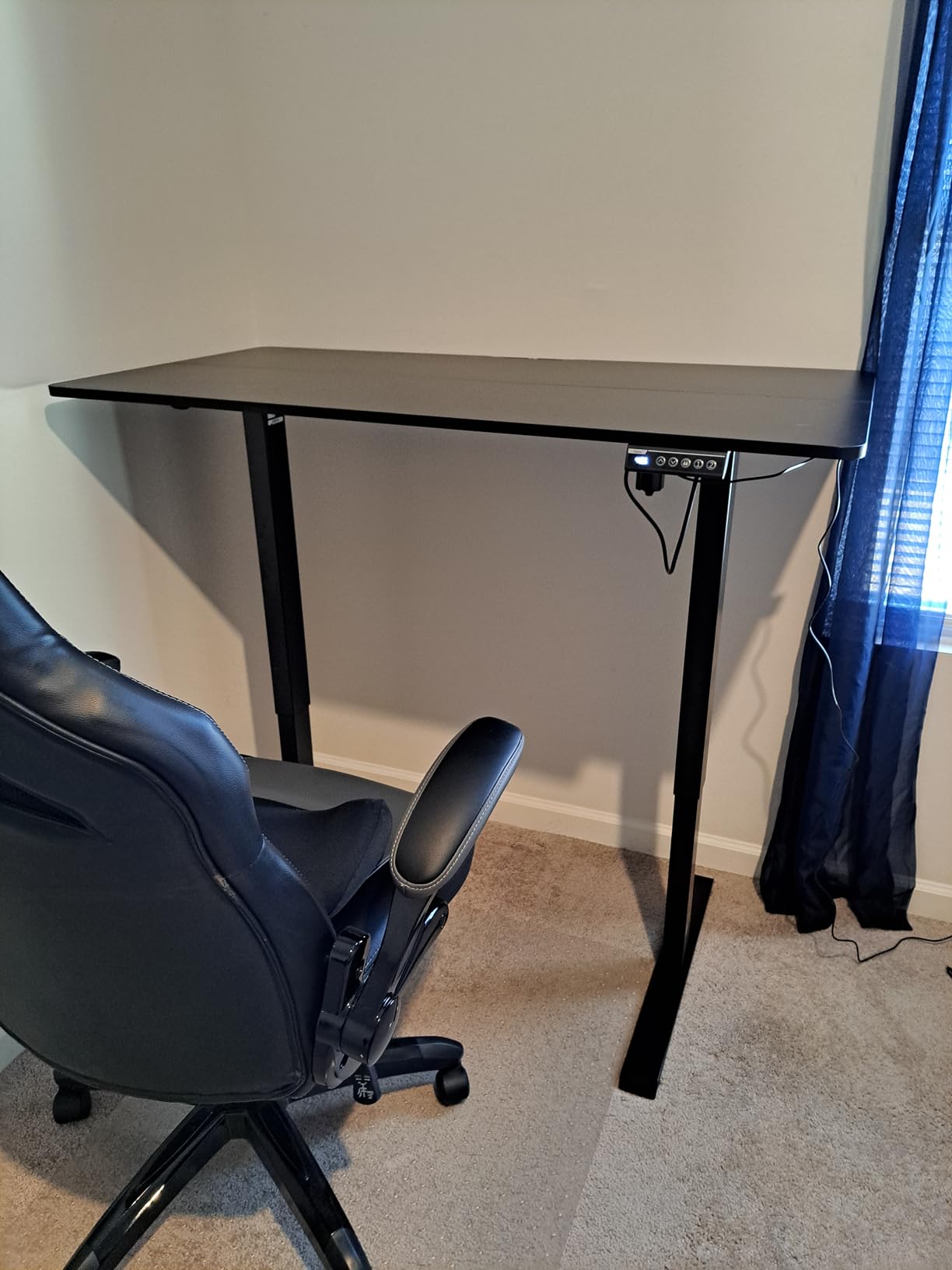 Veken 47.2 Inch Large Electric Standing Desk, Gaming Table, Black | Height Adjustable Sit Stand Up Computer Tables for Home Office, Study , Writing, Suit students, employees and group work customer photo 2