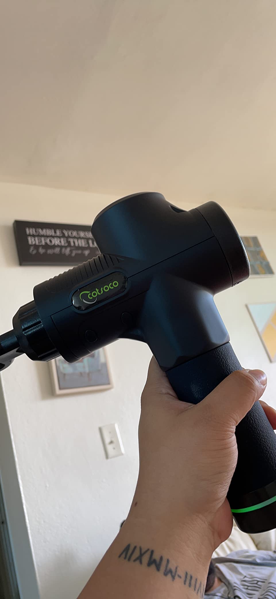 cotsoco Mini Massage Gun with Heat and Cold, 45lbs Force, 8H Battery customer photo 2