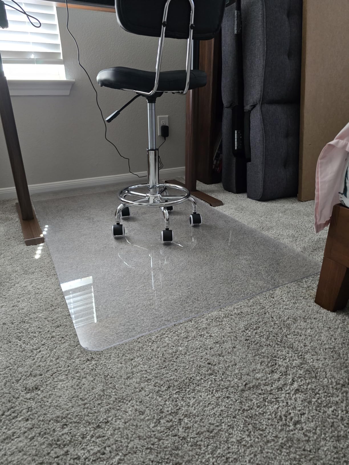Soimeat Hard Frosted Office Chair Mat for High Pile Carpet & Hardwood Floor customer photo 2