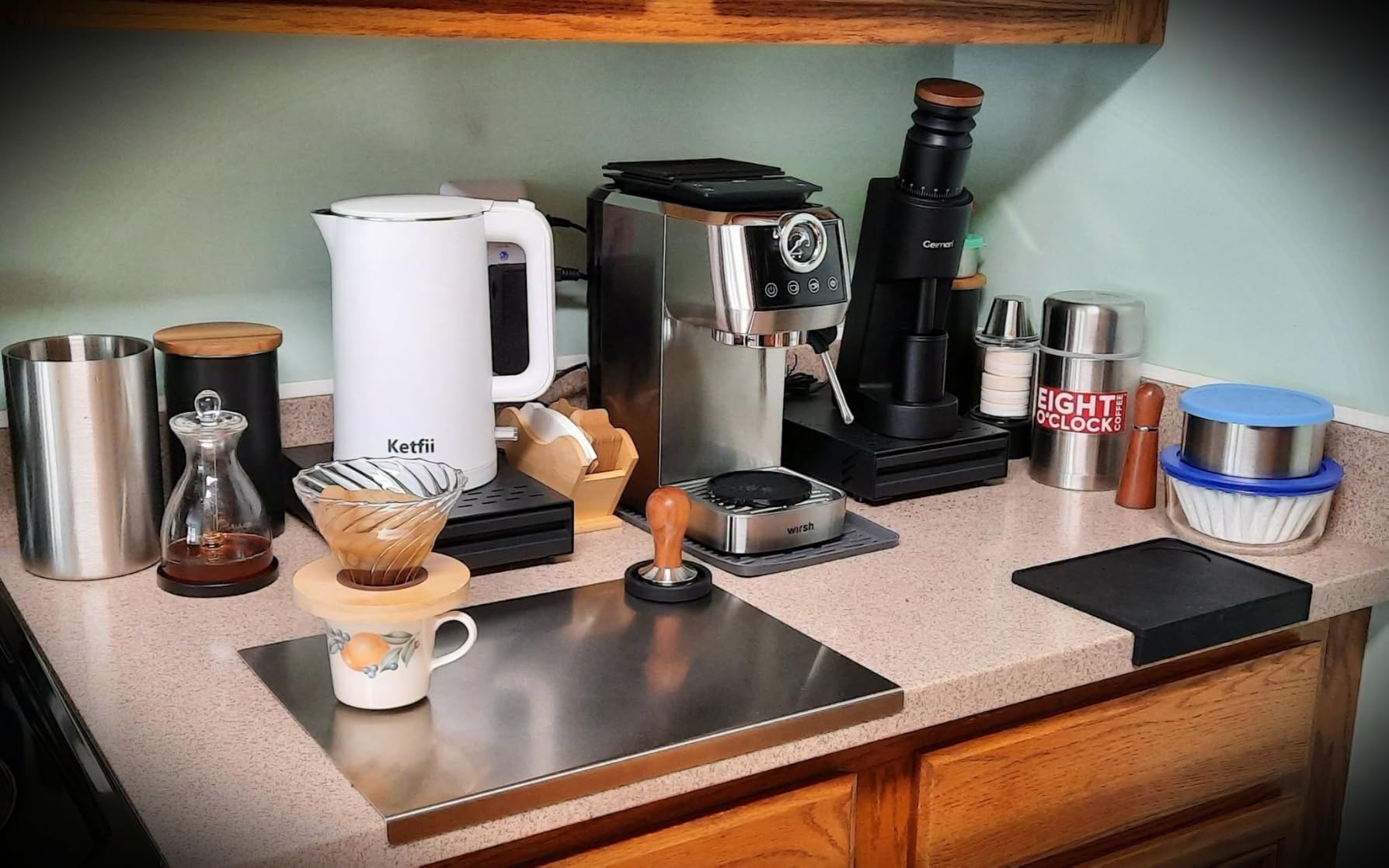 Single Dose Coffee Grinder,Wirsh Geimori GU38 Coffee Grinder with 38mm 6-Core Stainless Steel Conical Burr, 0.02mm Stepless Adjustment, Low Retention Espresso Grinder with Magnetic Dosing Cup,White customer photo 2