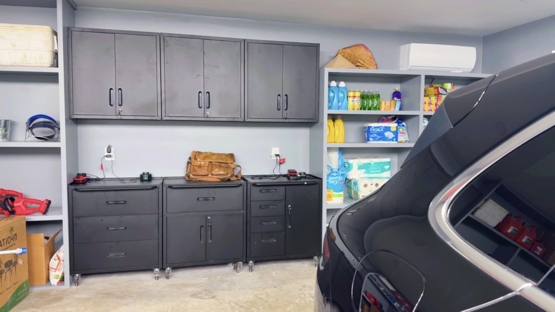 Garage Storage Cabinet System 10pcs Heavy Duty Workshop Set Steel Wall Cabinet Lockable Rolling Tool Cabinets with Adjustable Shelves Tall Metal Garage Storage Cabinets customer photo 2