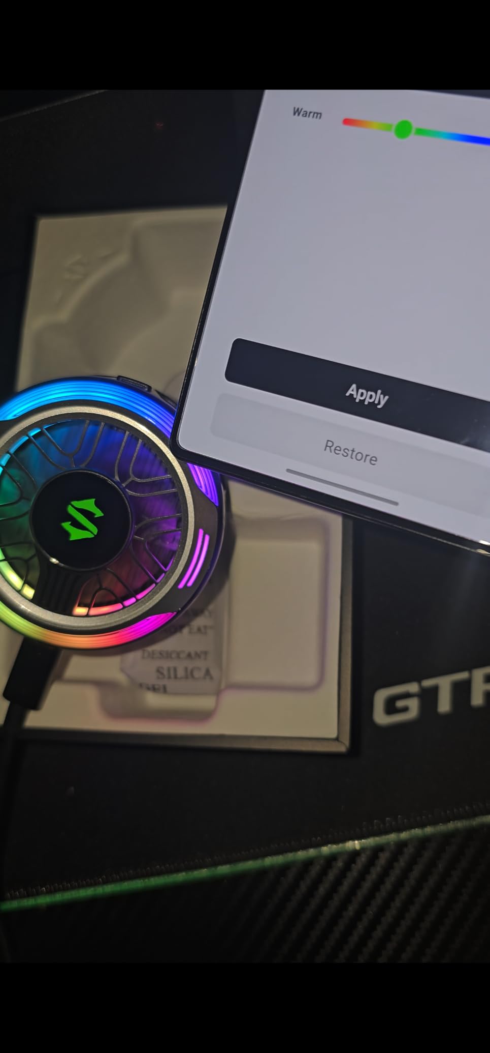Black Shark Magnetic Phone Cooler 6 Pro – Smart Display, Magnetic Ring Plate, Addressable RGB LEDs, App-Controlled Cooling Fan for iPhone MagSafe, Android & iPad – Gaming, Streaming & Photography customer photo 2