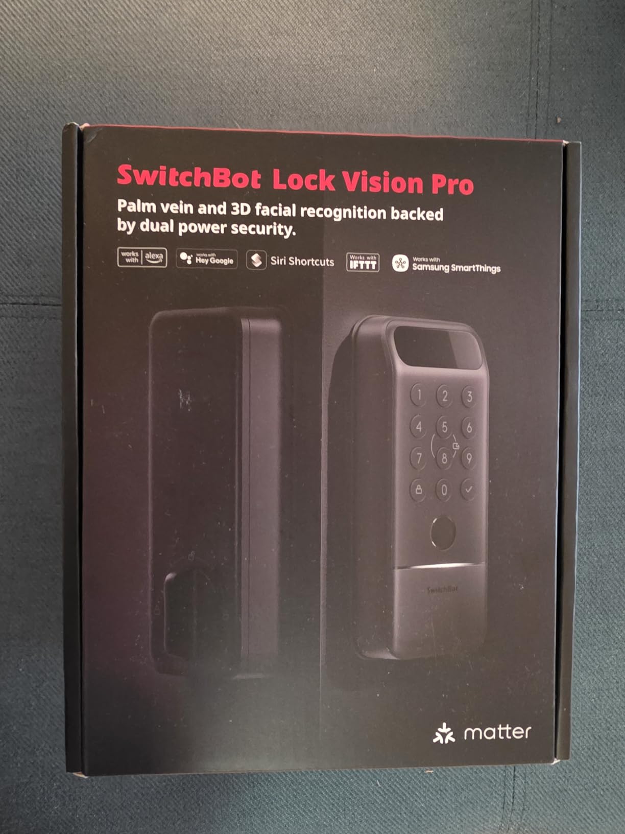 SwitchBot Lock Vision Pro Smart Lock, 3D Face Recognition + Palm Vein + Fingerprint, Keyless Entry Deadbolt for Front Door, 12-Month Battery, WiFi No Hub, Auto-Lock, Matter, Apple Home, Alexa, Google customer photo 1