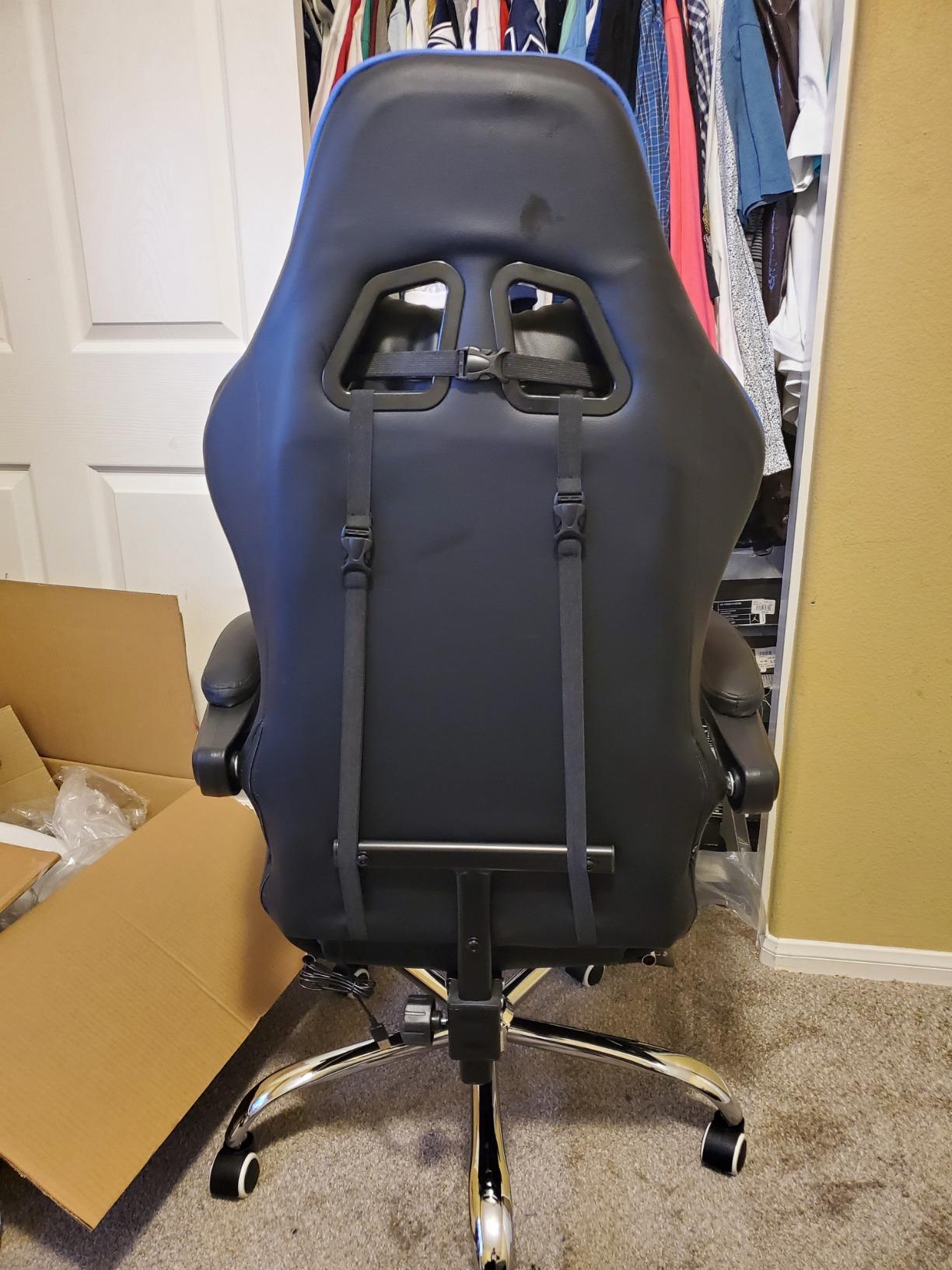 GTPLAYER Big & Tall Gaming Chair, Wide Seat with Footrest, Black & Gray customer photo 1