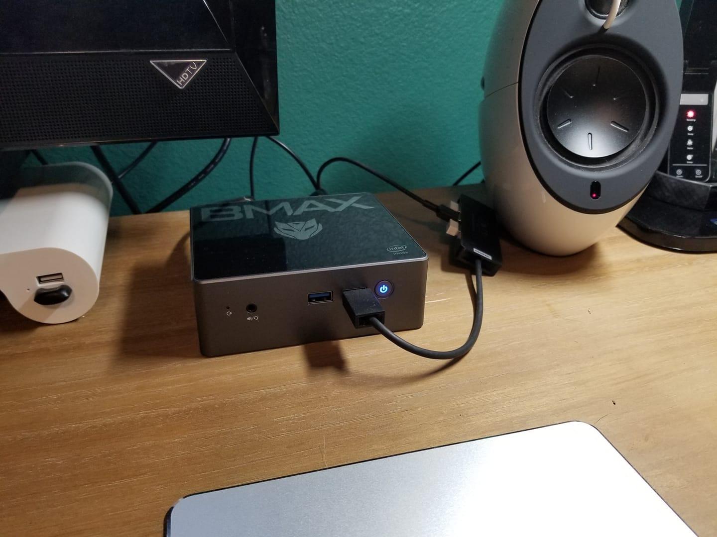 Bmax Mini PC Mini Desktop Computer Intel Celeron J3355 (Up to 2.5GHz) Win 11, 6GB RAM 128GB eMMC Support M.2 SSD Expansion (512GB/2TB), 4K Dual Display WiFi5& BT5.0 for Home/Office,Daily Use,B1 Plus customer photo 1