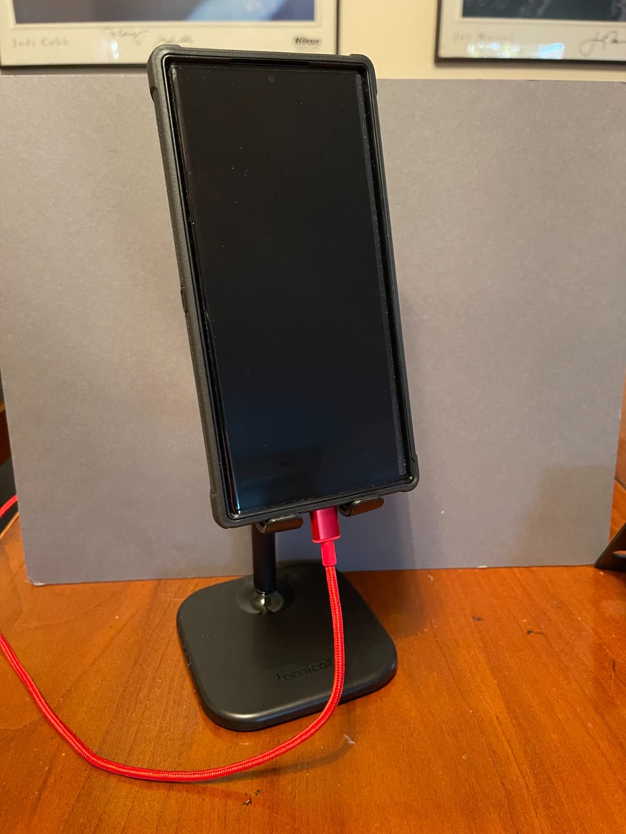 Lamicall Magnetic Phone Stand for Desk, Height Adjustable Holder for iPhone customer photo 2