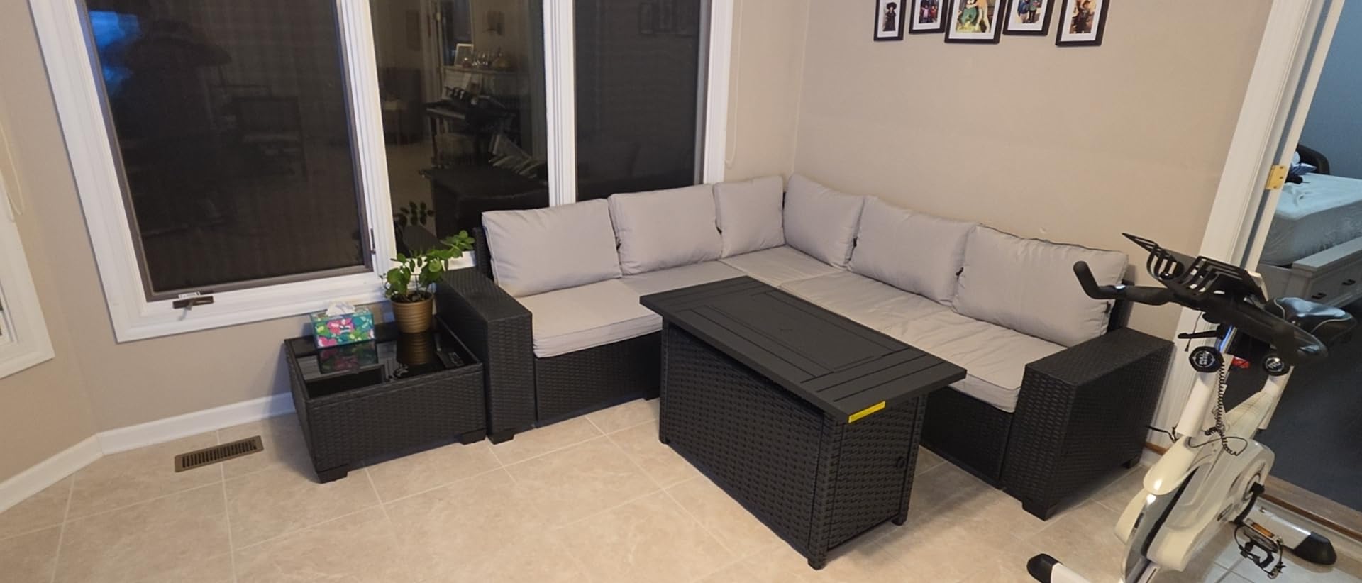 Aoxun Patio Furniture Set 5-Piece, Outdoor Sectional Sofas with Washable Cushion, Wicker Rattan Patio Conversation Sets for Backyard Porch and Poolside, Beige customer photo 1