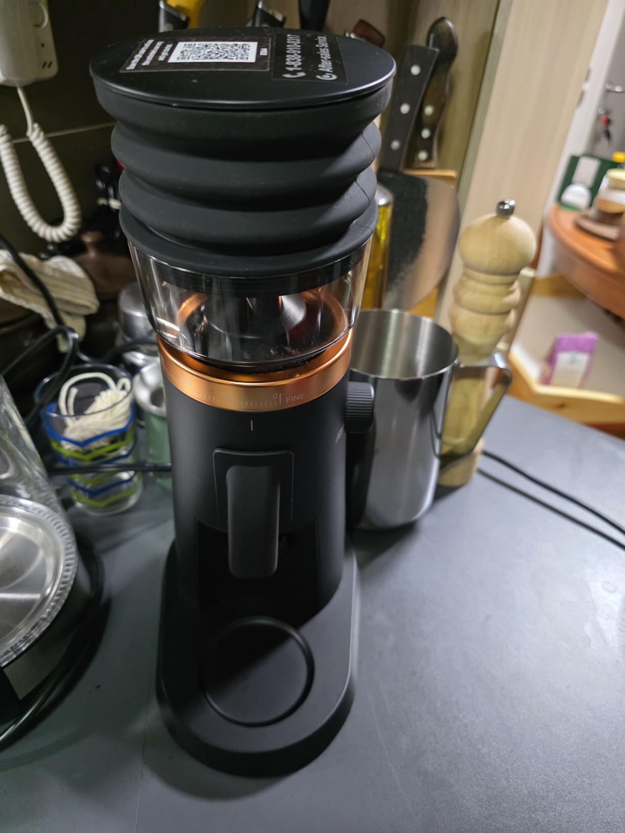AMZCHEF Single Dose Coffee Grinder, Low Retention, 75 Settings, Rose Gold customer photo 2