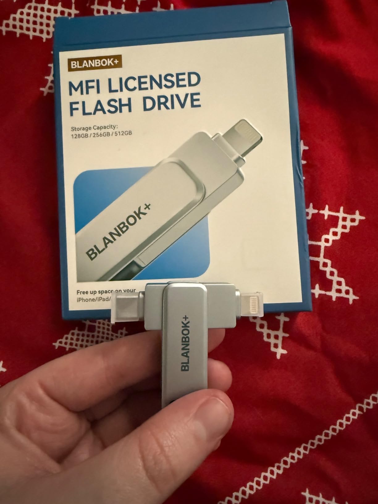 MFi Certified 256GB iPhone Photo Stick, High-Speed USB Flash Drive Memory Storage for Video Backup, Compatible for iPhone/iPad/Android/PC (Silver) customer photo 1