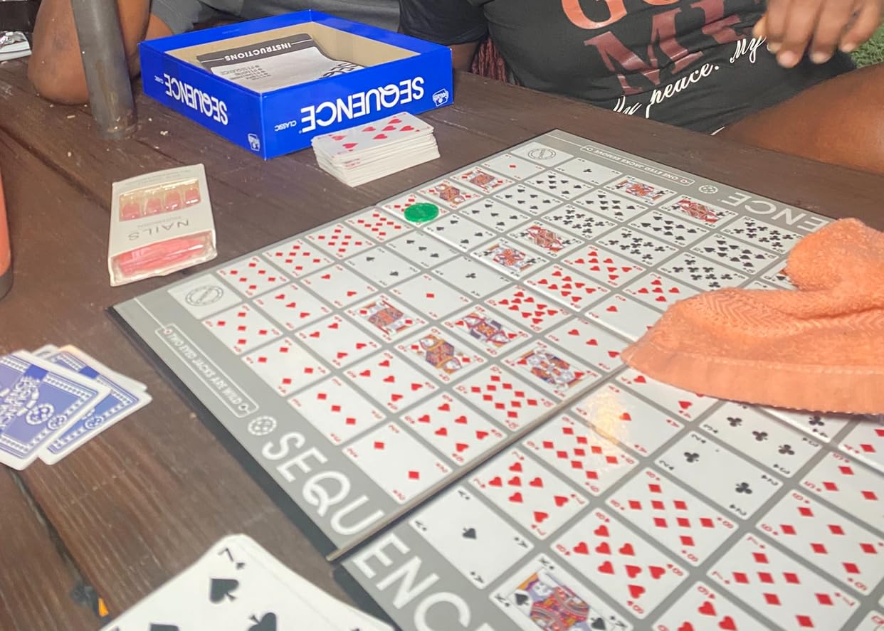 SEQUENCE- Original SEQUENCE Game with Folding Board, Cards and Chips by Jax ( Packaging may Vary ) White, 10.3