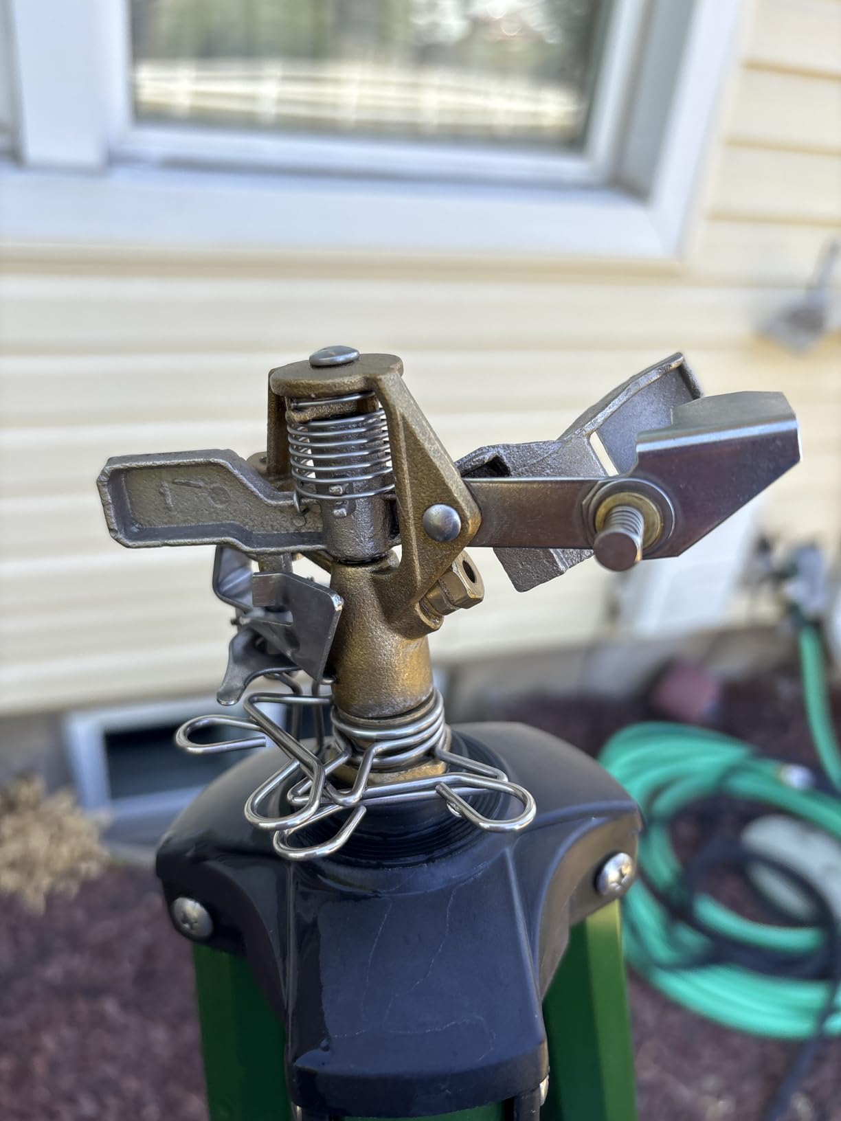 Orbit 1/2 Inch Brass Impact Sprinkler - Adjustable Metal Tripod - Long Range Lawn Watering System - 360 Degree Rotating Sprinkler - Heavy Duty Irrigation System - Adjustable 22-48 Inch Height - 58308 customer photo 1
