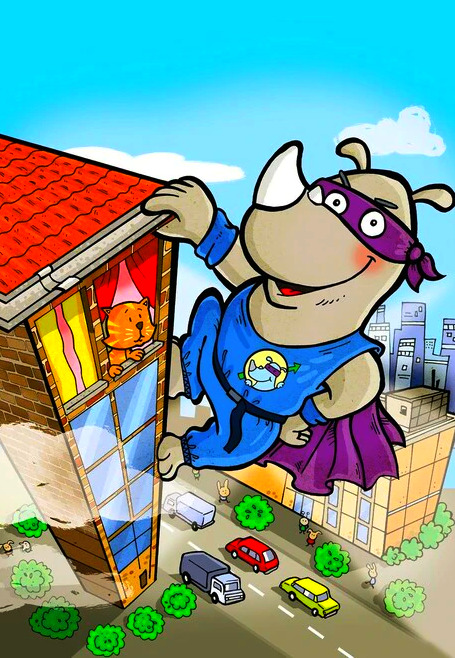 HABA Rhino Hero Game - Card Games for Kids, Ideal for Ages 5 & up - The Heroic Rhino Hero Stacking Card Game Adventure - Triple Award Winner customer photo 1