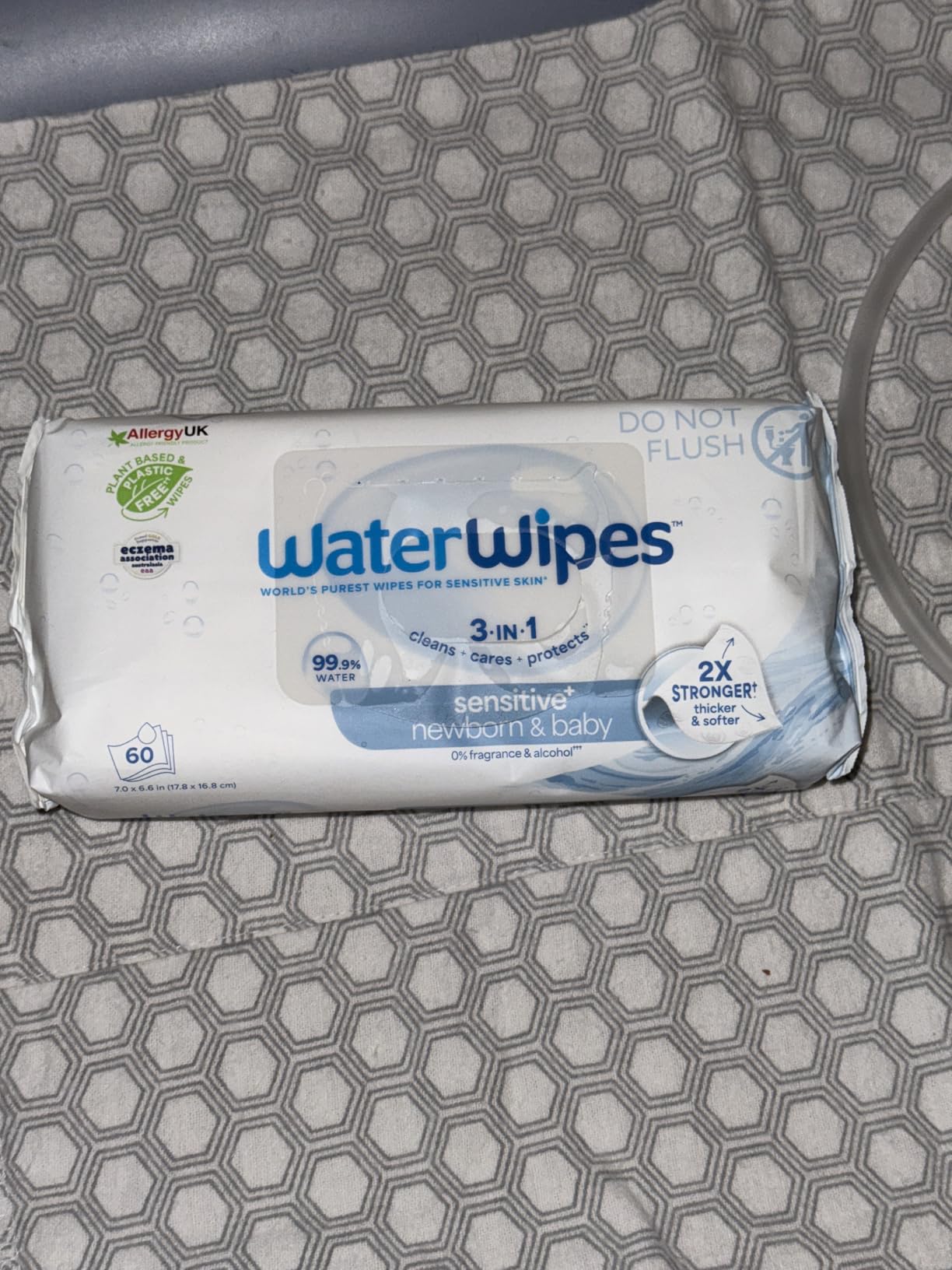 WaterWipes Sensitive+ Newborn & Baby Wipes, 3-In-1 Cleans, Cares, Protects, 99.9% Water, Unscented & Hypoallergenic, 720 Count (12 Packs) customer photo 2