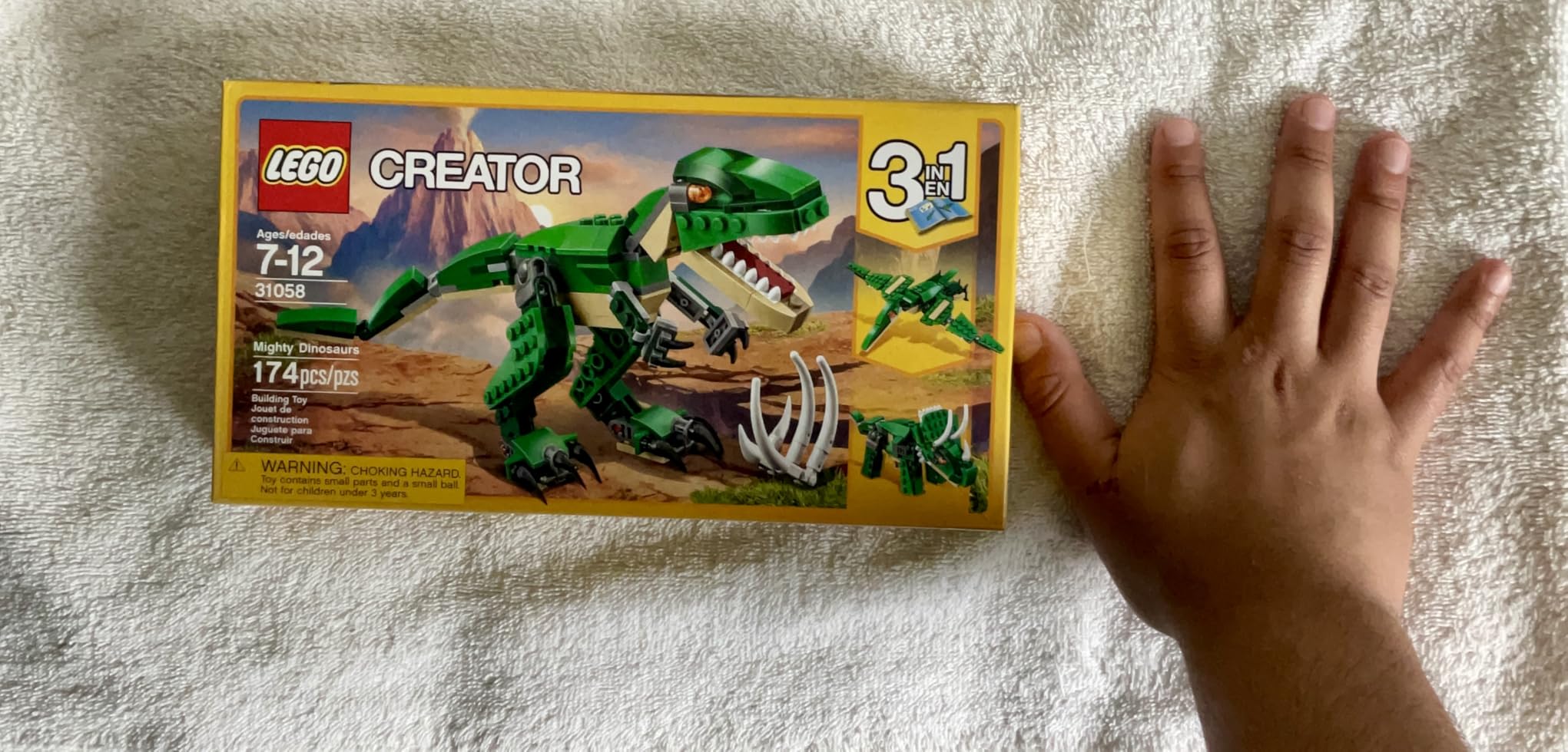 LEGO Creator 3 in 1 Mighty Dinosaur Toy, Transforms from T. rex to Triceratops to Pterodactyl Dinosaur Figures, Great Gift for 7-12 Year Old Boys & Girls, 31058 customer photo 2