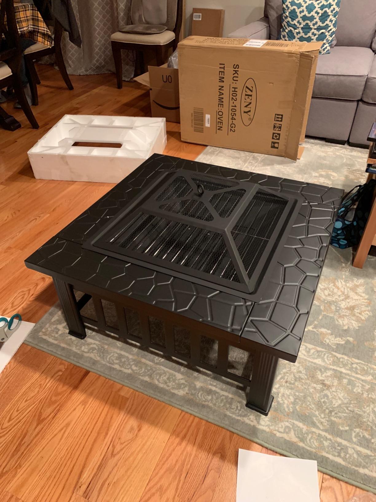 ZENY 32 inch Outdoor Fire Pit with Grill customer photo 2