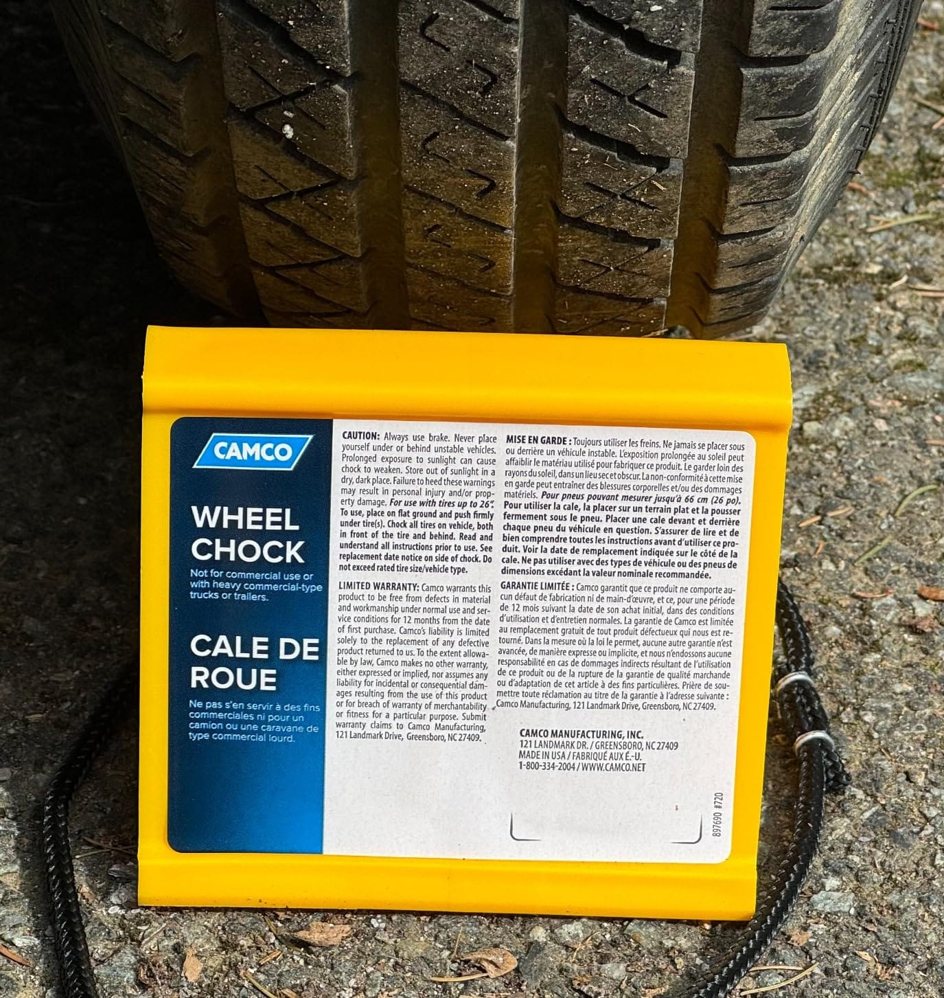 Camco RV Wheel Chocks with Rope - 2-Pack - Made in the USA customer photo 2