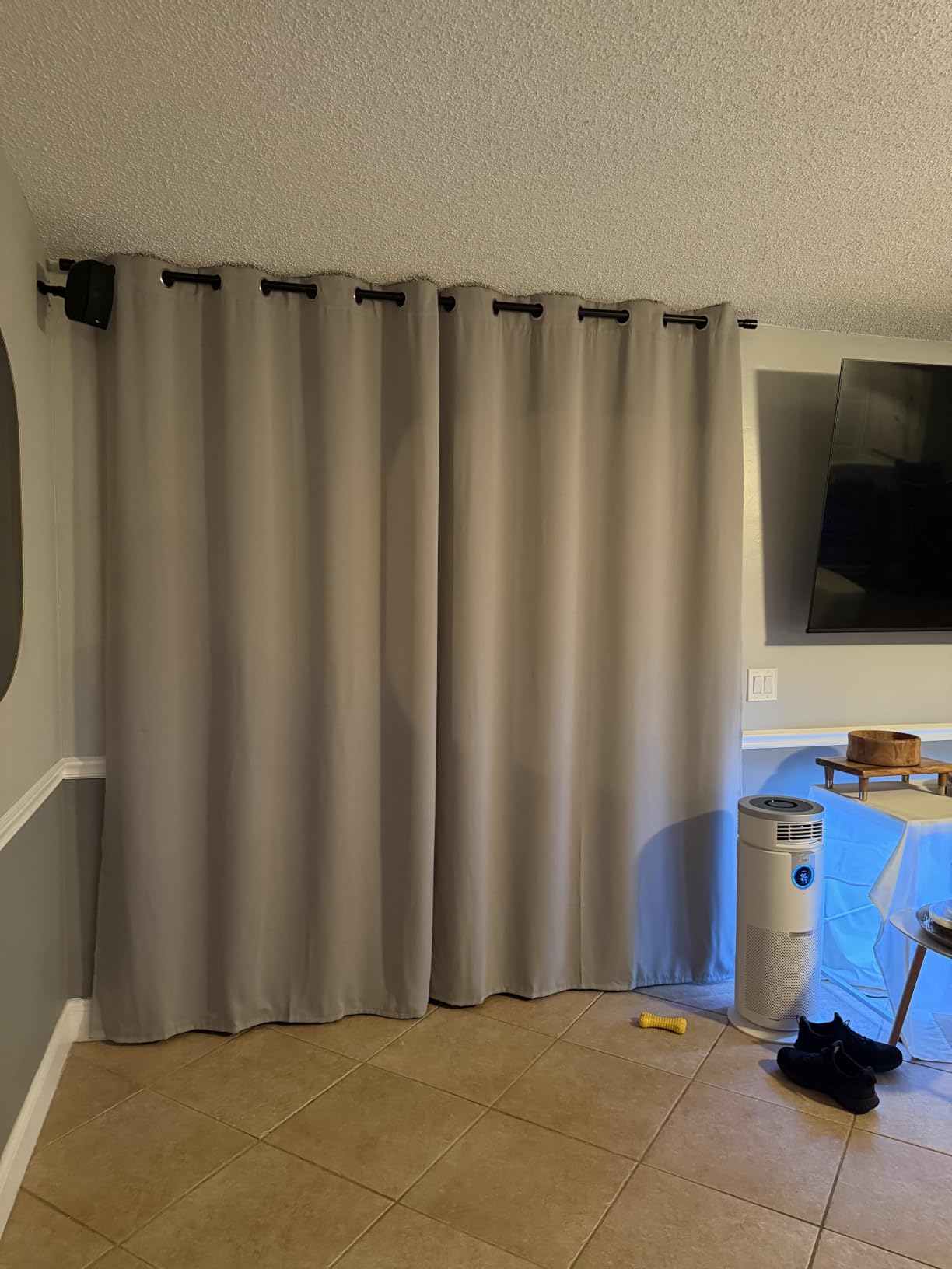 Yakamok Grey Room Darkening Curtains 52x84 inch Gray Grommet-Living Room customer photo 2