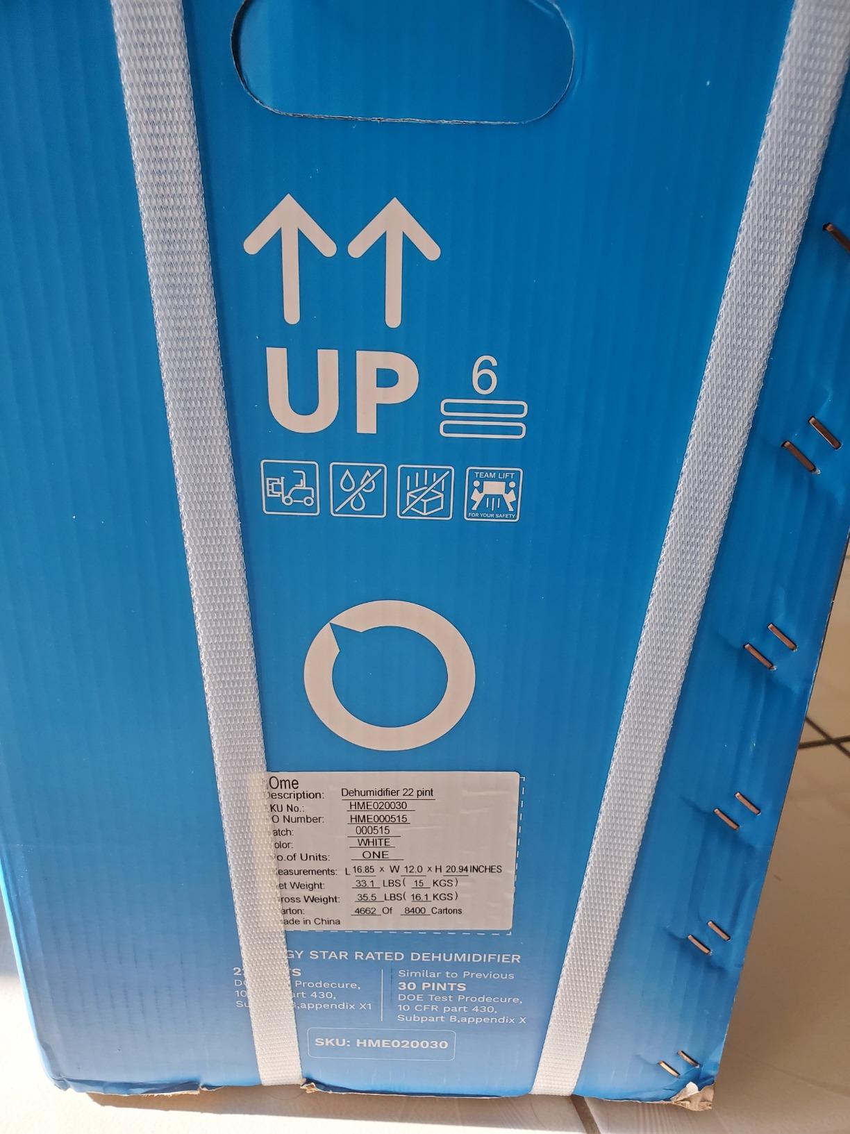hOmeLabs Dehumidifier 7,500 Sq Ft 50 Pint with Pump 120 Pint 95°F, 90% RH customer photo 1