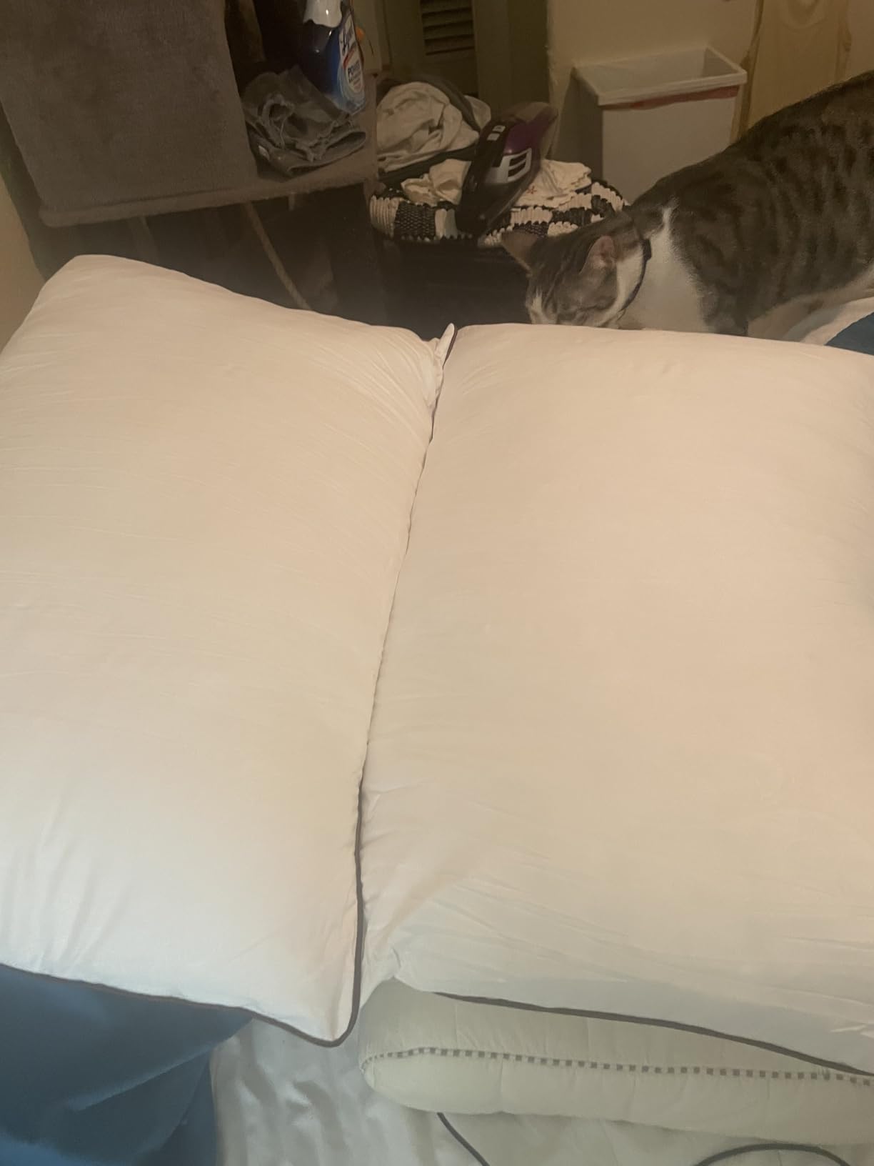 JOLLYVOGUE Pillows Standard Size Set of 2, Cooling and Firm Pillows with Oeko-Tex Certified Down Alternative Filling for Side, Back, and Stomach Sleepers, Hotel Collection customer photo 1