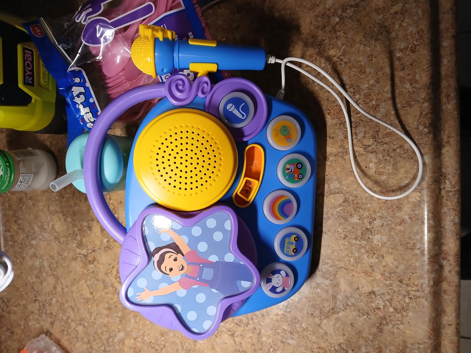 eKids Disney Frozen Karaoke Microphone with Bluetooth Speaker for Fans of Disney Toys, Kids Karaoke Machine with Built in Music customer photo 1