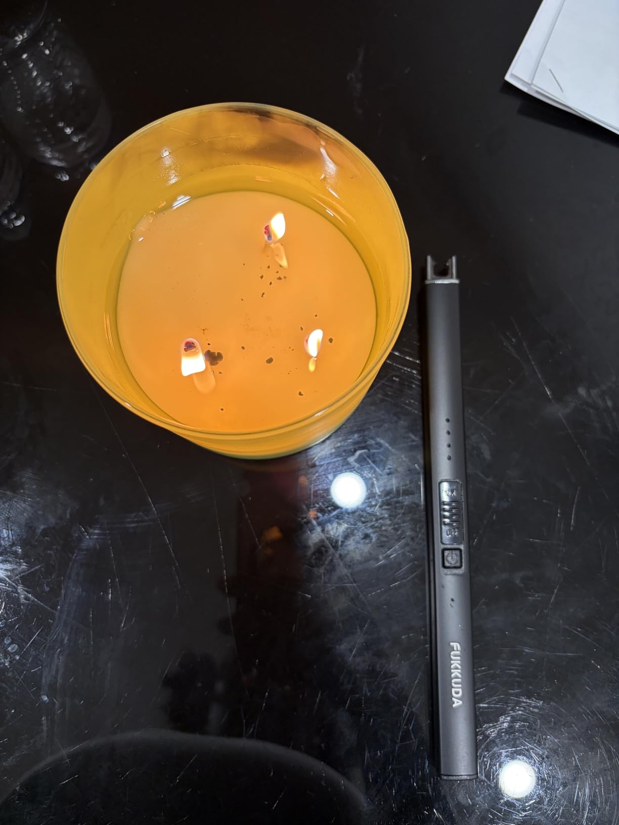 FUKKUDA Electric Arc Candle Lighter with Safety Switch - USB Rechargeable, Windproof & Flameless for Romantic Evenings, Valentine's Day Gift & Stocking Stuffer (Obsidian Black) customer photo 1