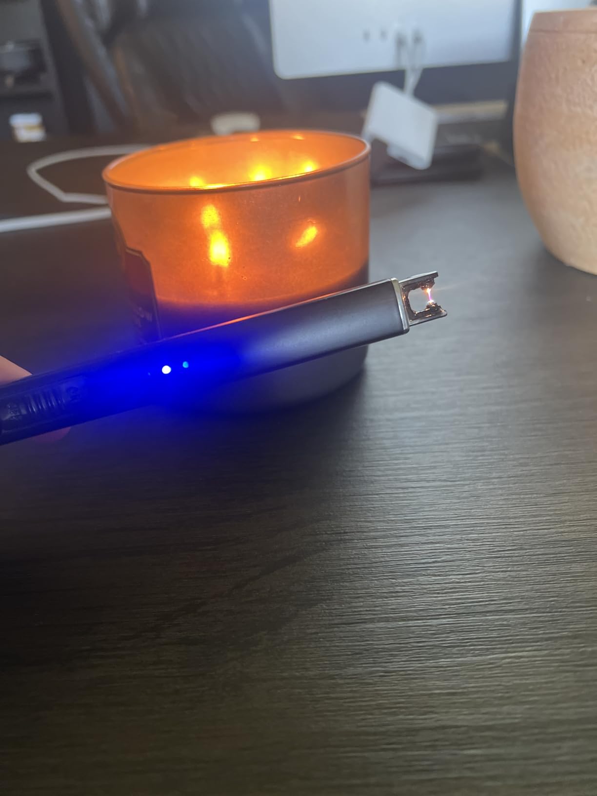 FUKKUDA Electric Arc Candle Lighter with Safety Switch - USB Rechargeable, Windproof & Flameless for Romantic Evenings, Valentine's Day Gift & Stocking Stuffer (Obsidian Black) customer photo 2