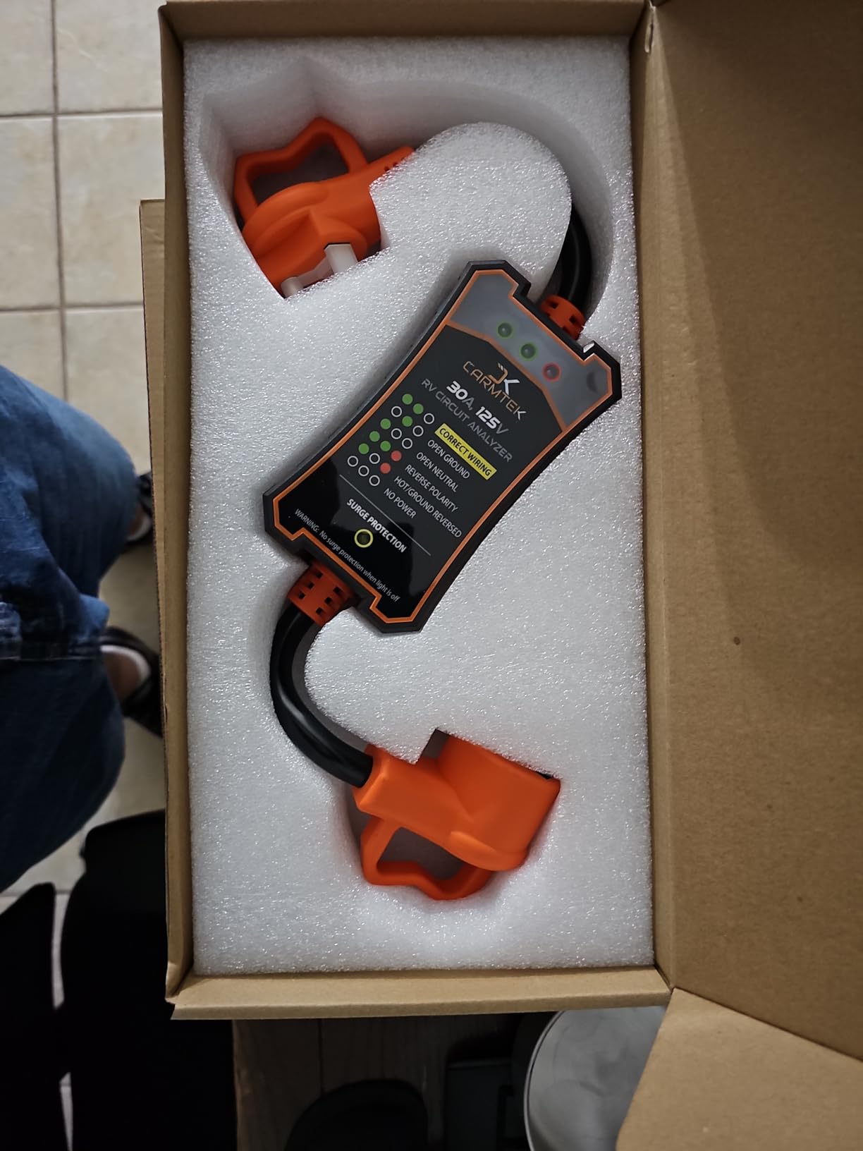 CARMTEK RV Surge Protector 30 Amp - RV Circuit Analyzer with Integrated Smart 30 Amp Surge Voltage Protection with Grip Handles customer photo 2