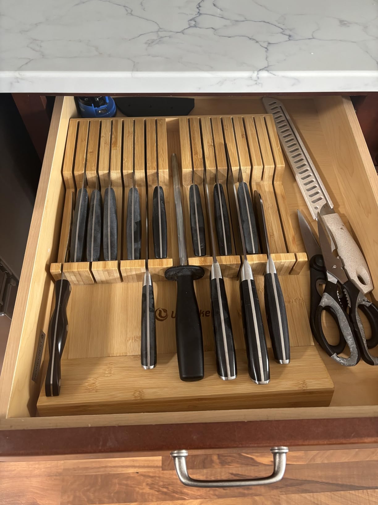 Utoplike In-Drawer Knife Block Bamboo Drawer Organizer, 12 Knives Holder customer photo 2