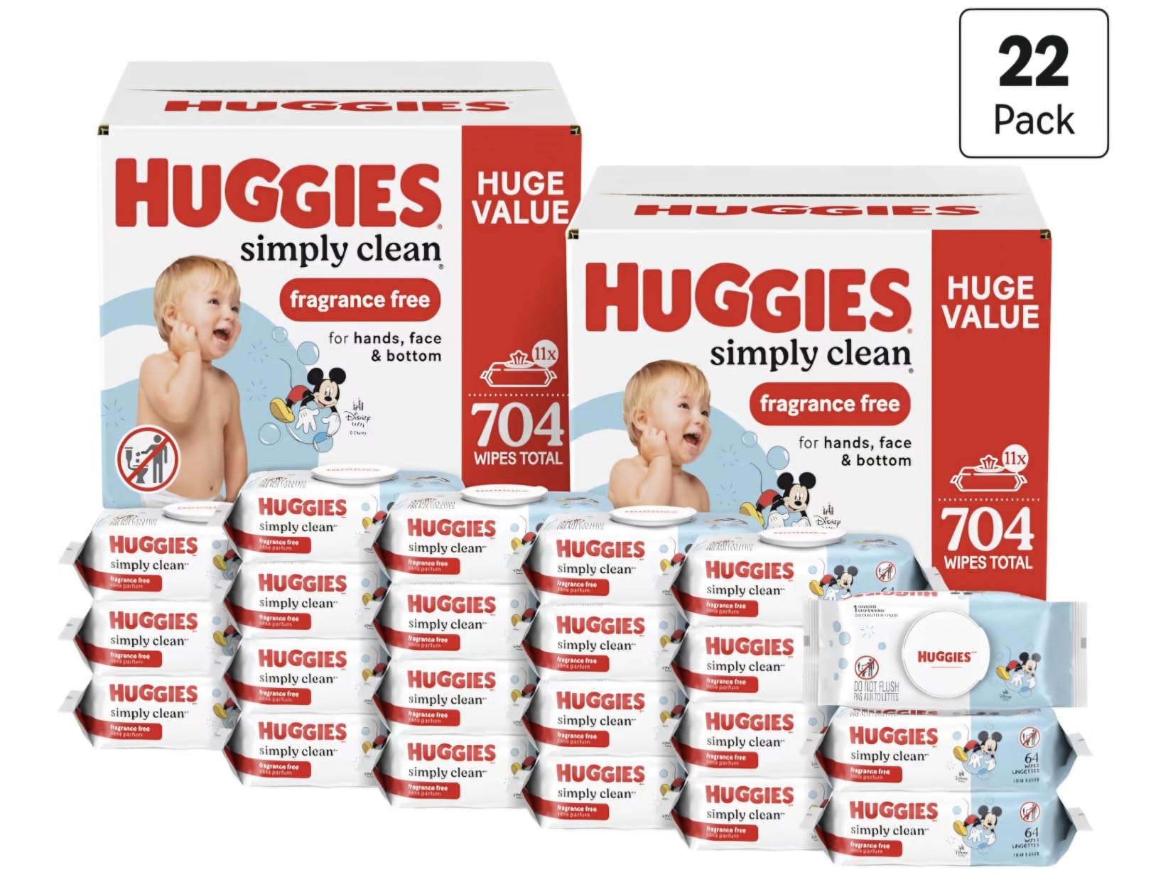 Huggies Simply Clean Baby Wipes, Unscented, 11 Packs, 704 Wipes customer photo 1