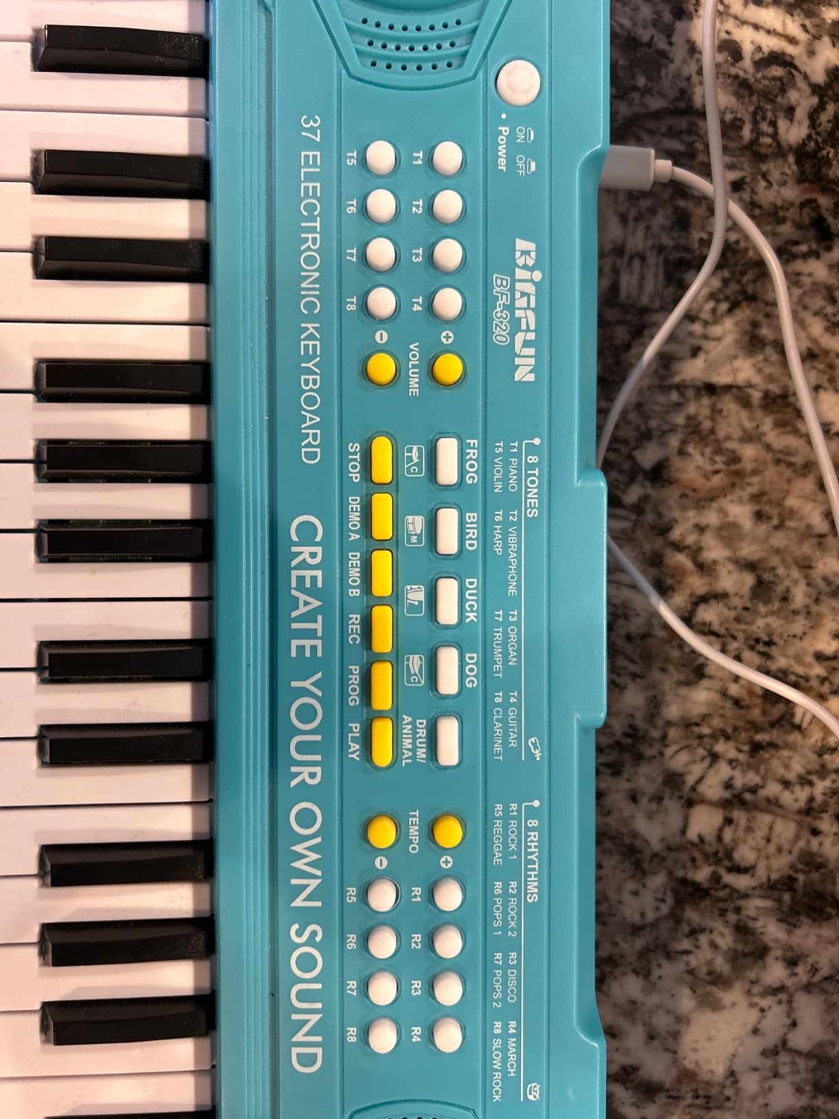Keyboard Piano for Kids, BIGFUN 37 Keys Toddler Piano Instrument Toy, Blue customer photo 1