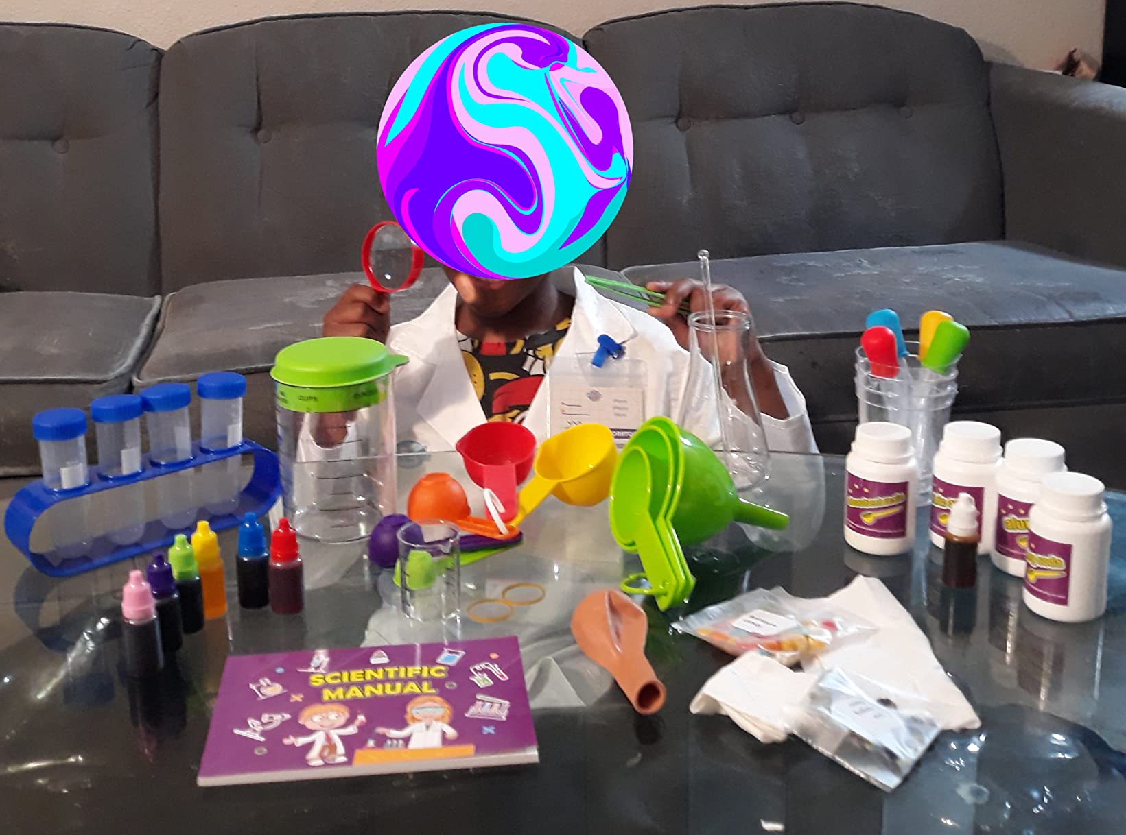 UNGLINGA 30 Experiments Science Kit for Kids with Lab Coat, Chemistry Set customer photo 2