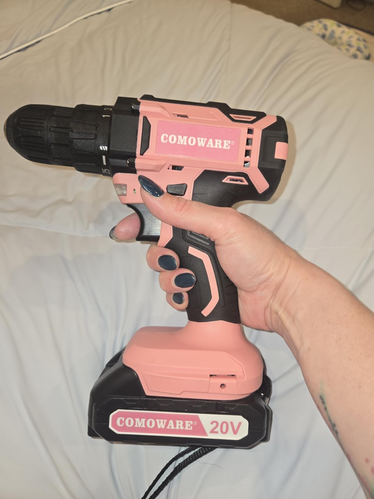 COMOWARE Cordless Drill, Electric Power Drill & Bits Set w/Charger& Battery customer photo 2