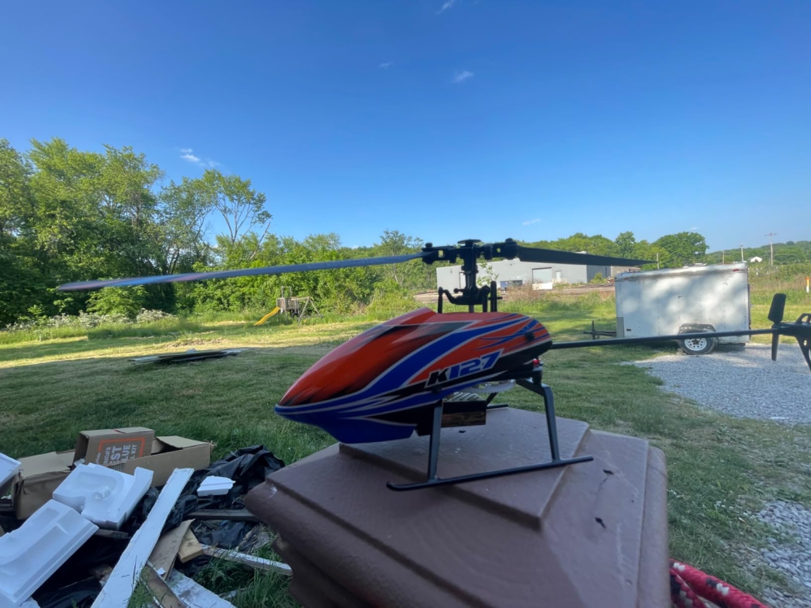 GoolRC RC Helicopter, WLtoys XK K127 Remote Control Helicopter, 4 Channel RC Aircraft with 6-Axis Gyro, Altitude Hold, One Key Take Off/Landing, Easy to Fly for Beginners, Include 3 Batteries customer photo 2
