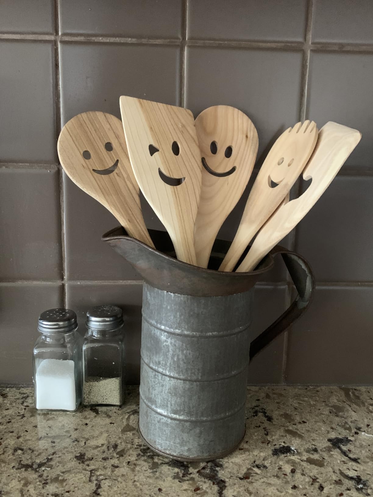 MFC Smiley Face Wooden Spoons for Cooking - 5 Pc Funny Kitchen Gift Set customer photo 1